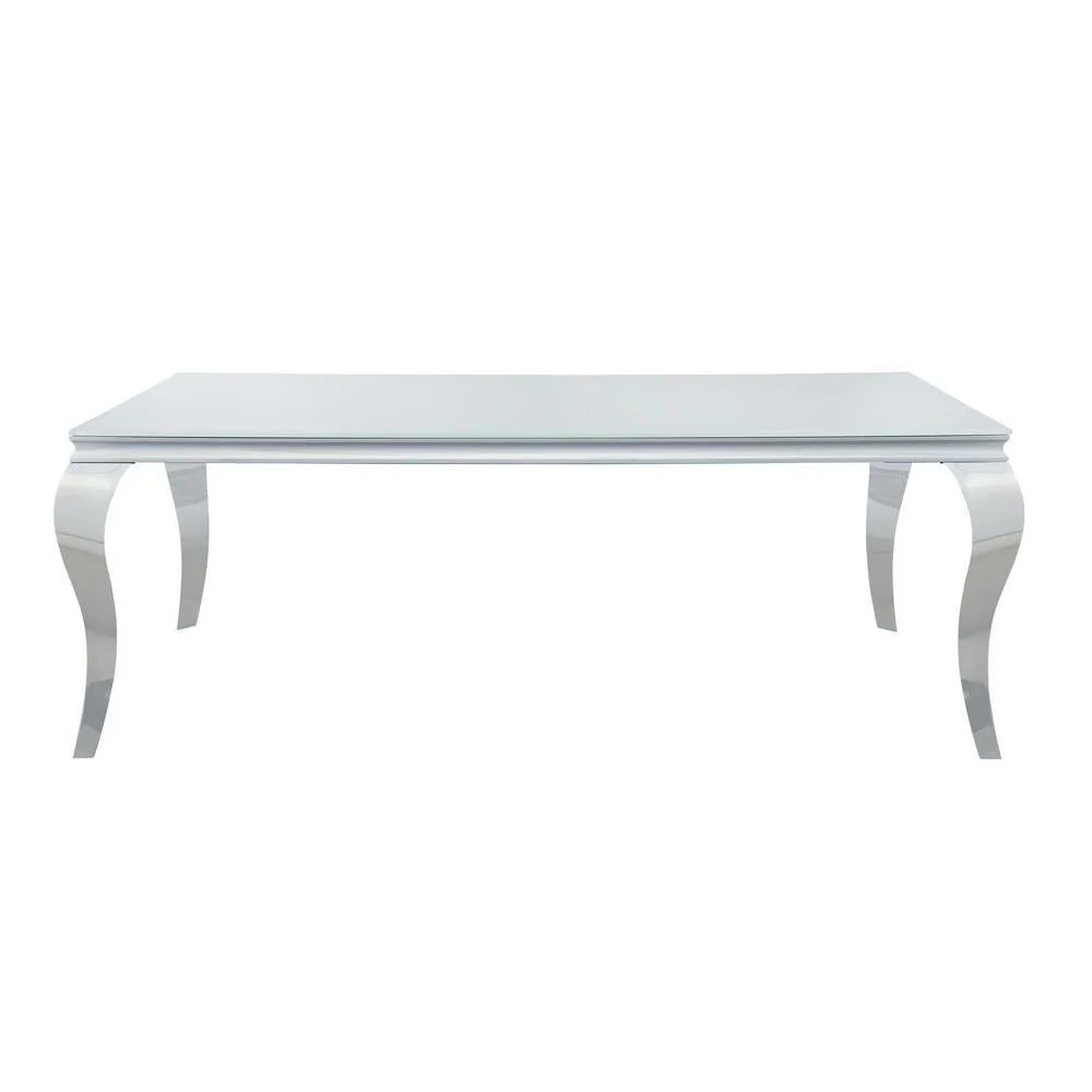 Dining Table - White - 29.5 - Metal And Glass - Image 11