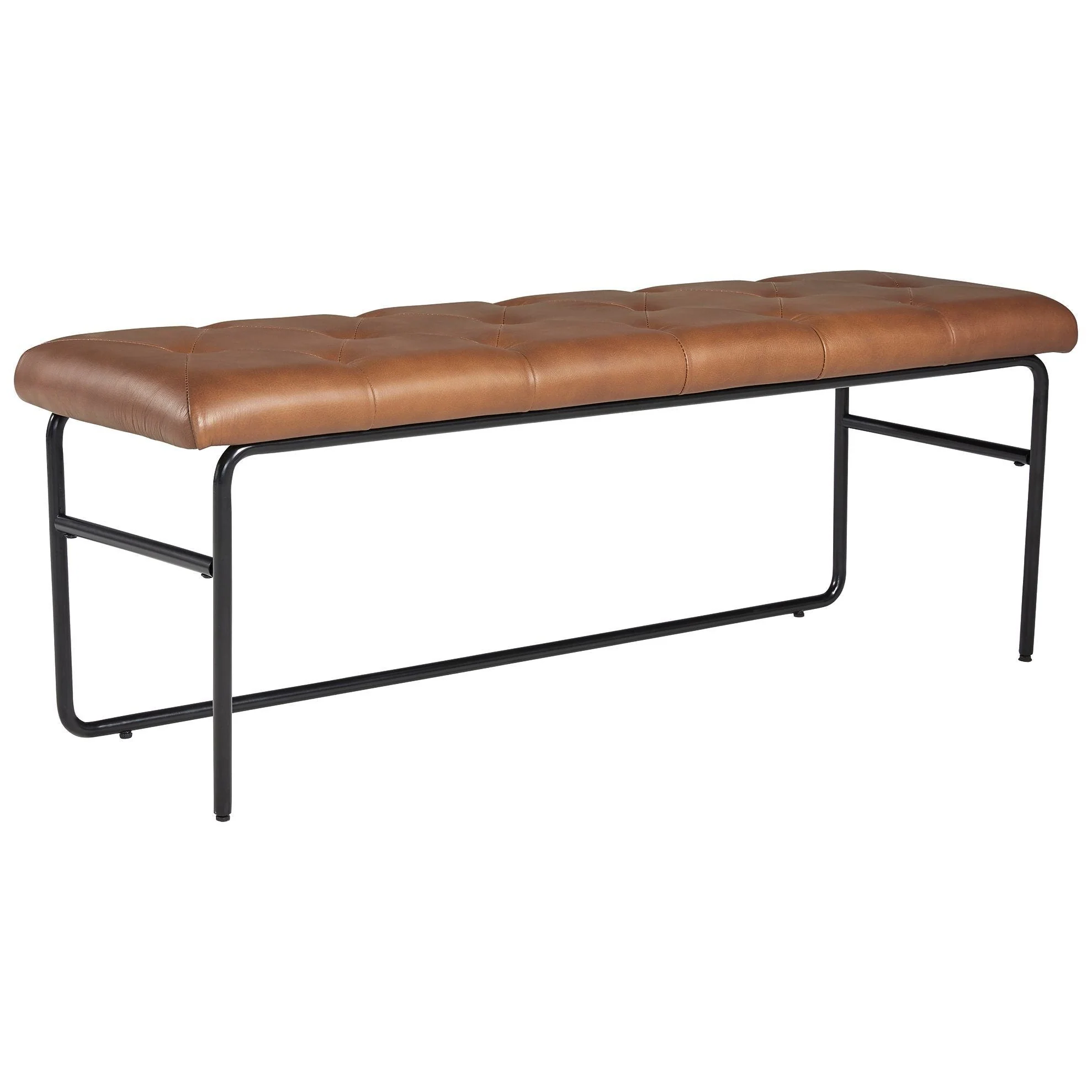 Donford - Brown/black - Upholstered Accent Bench