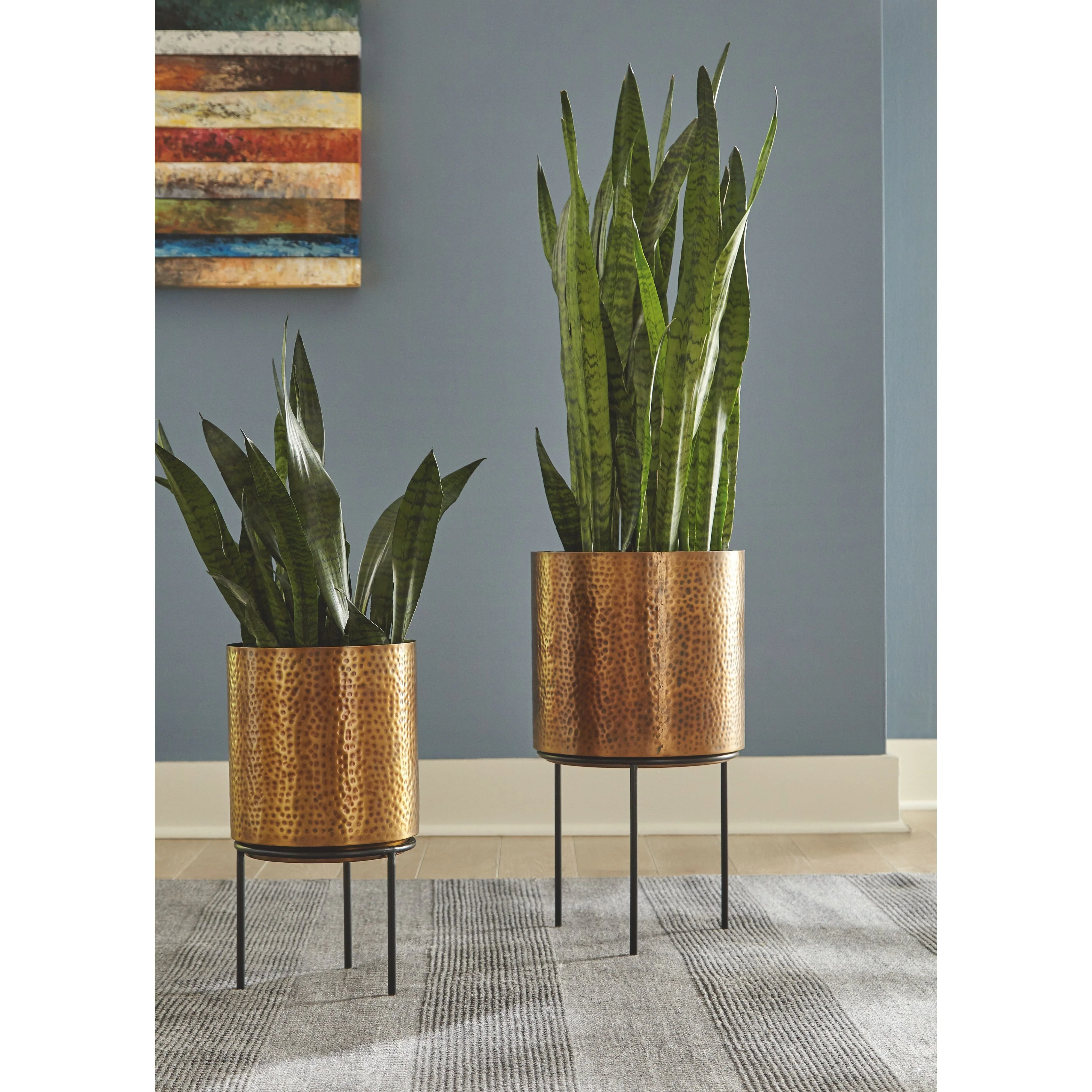 Donisha - Antique Brass Finish - Planter Set (2/cn) - Image 4