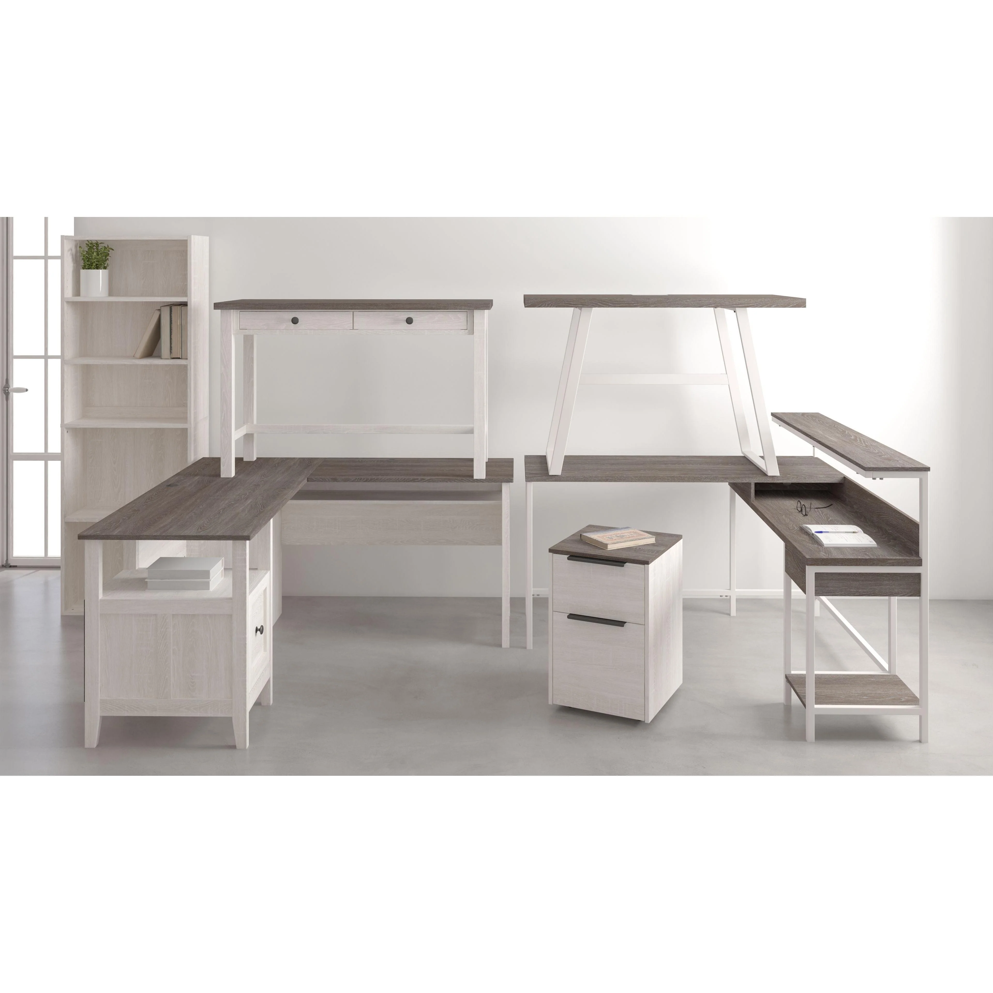 Dorrinson - White / Black / Gray - Home Office Desk - Image 10