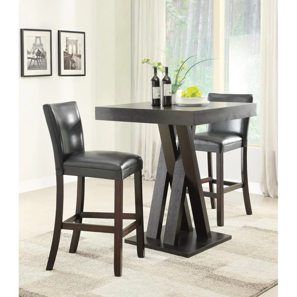 Double X-shaped Base Square Bar Table - Brown - Image 2
