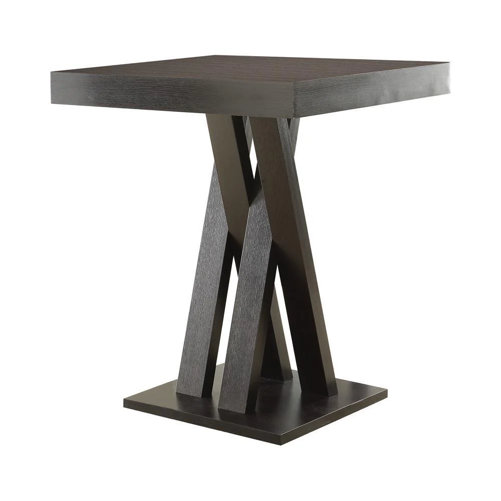 Double X-shaped Base Square Bar Table - Brown - Image 6