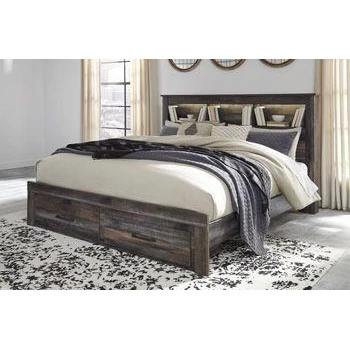 Drystan - Brown / Beige - King Storage Footboard