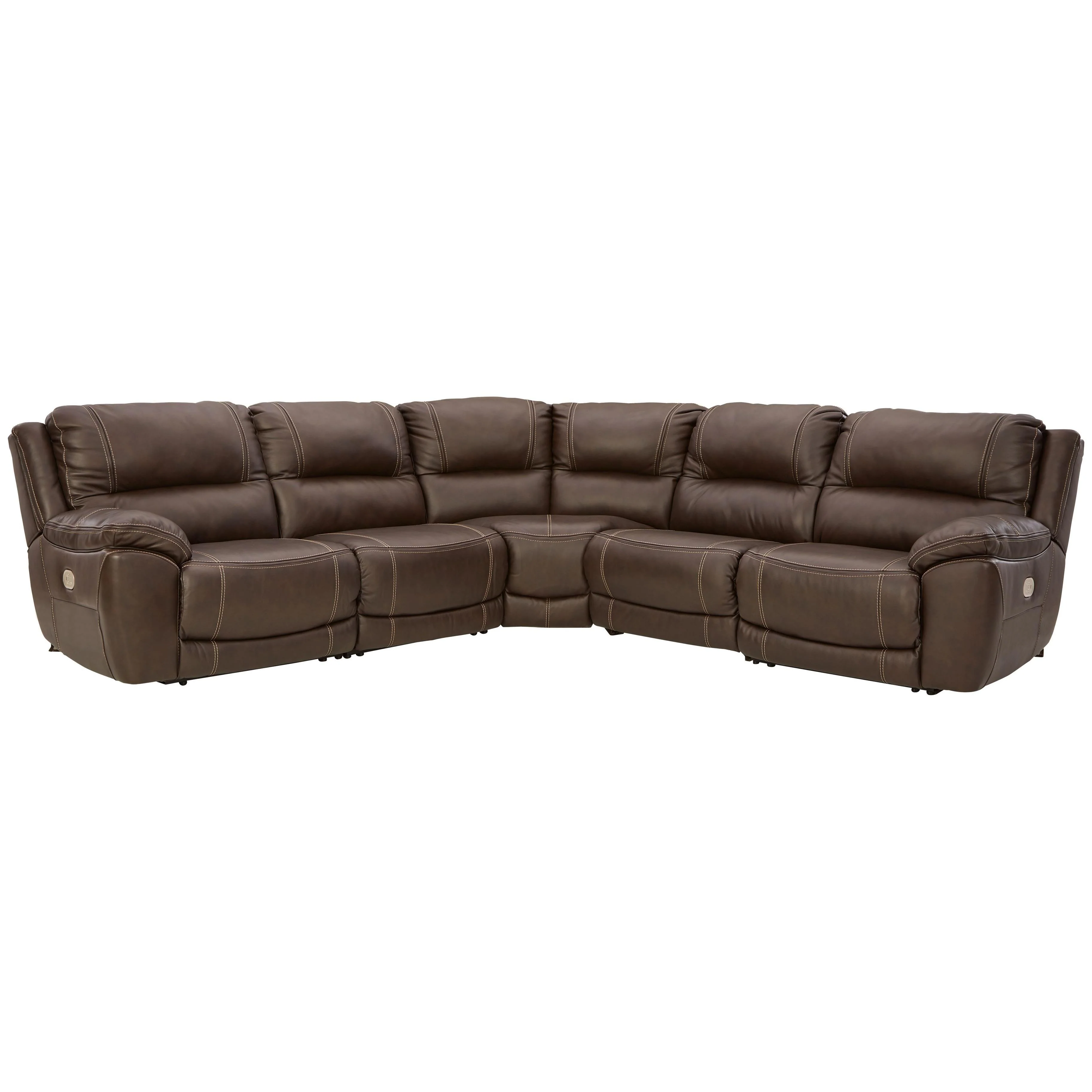 Dunleith - Chocolate - Power Sectional 5 Pc - Image 2
