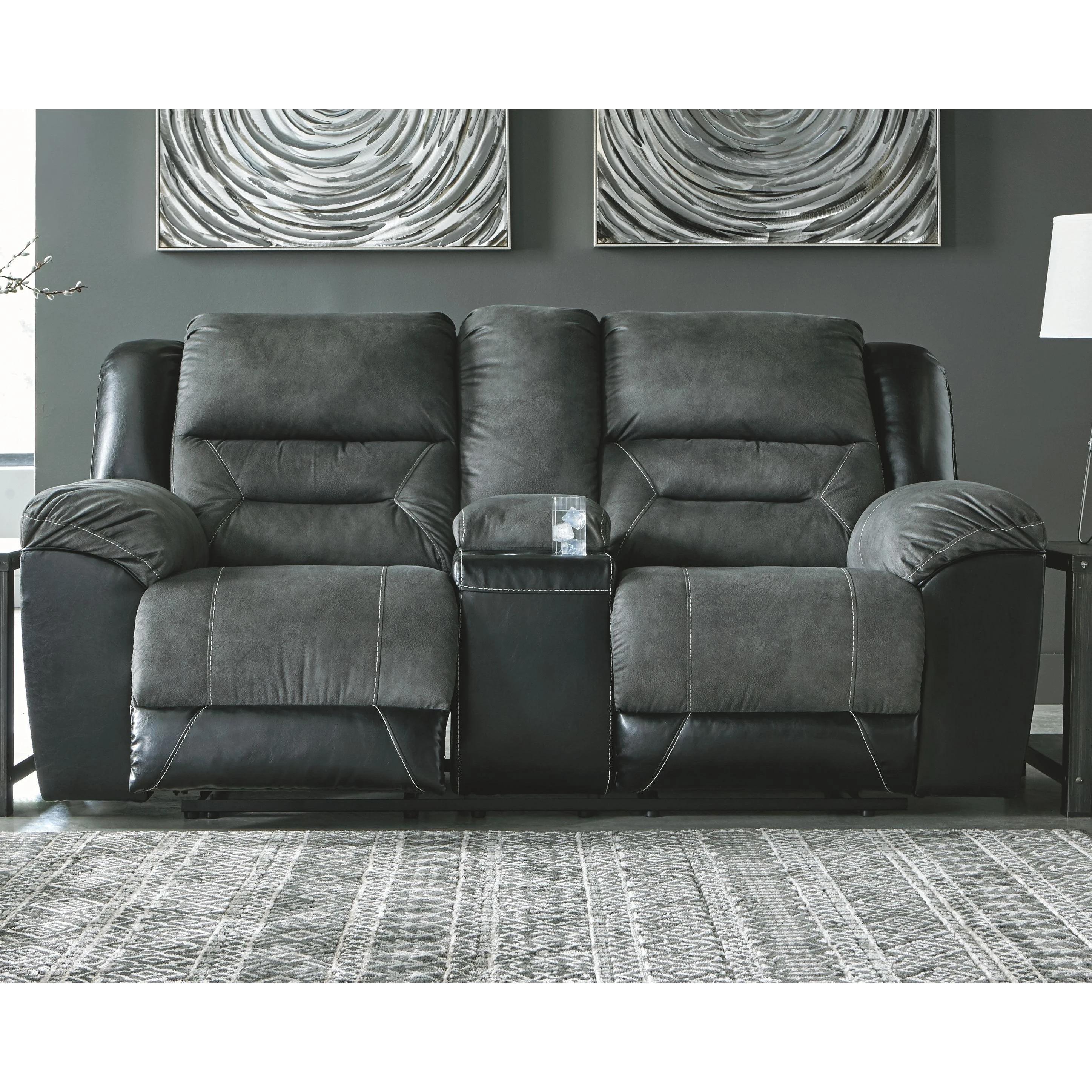 Earhart - Slate - Dbl Rec Loveseat W/console - Image 13