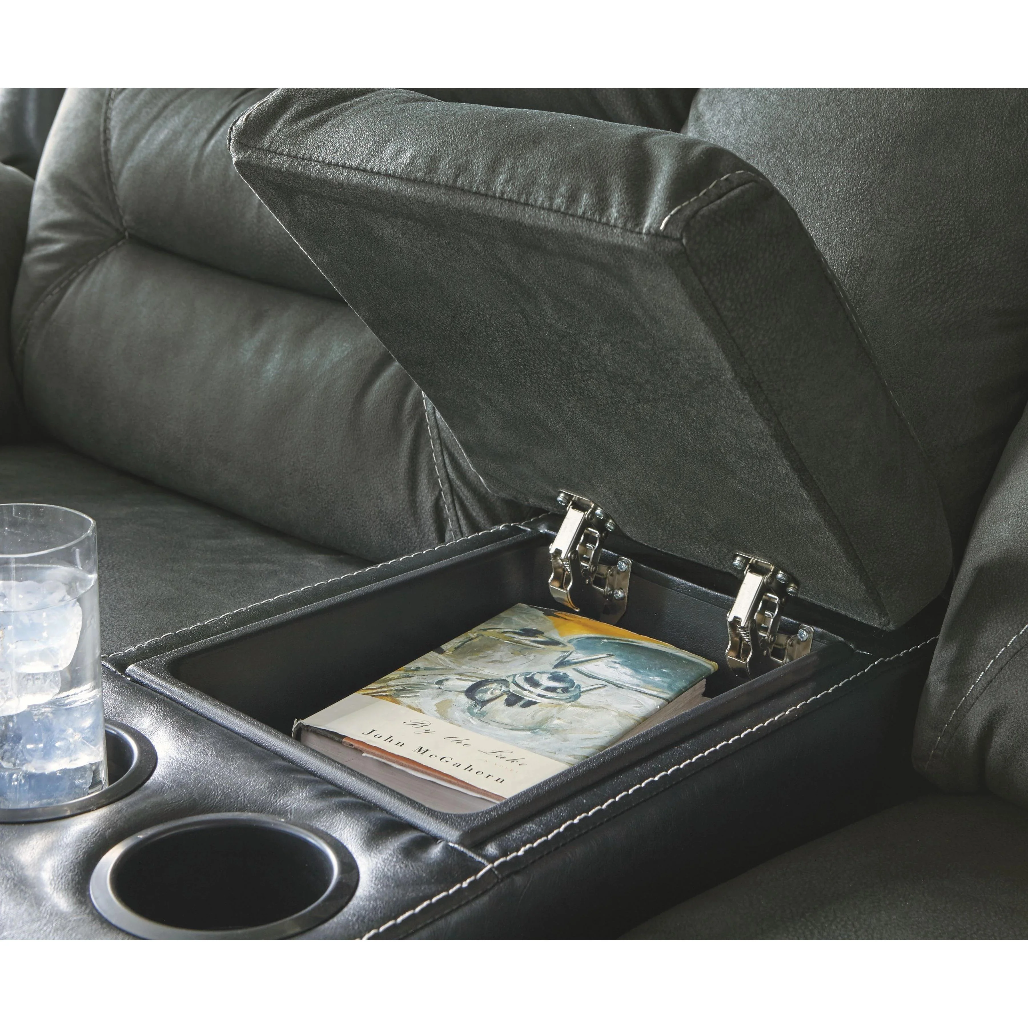 Earhart - Slate - Dbl Rec Loveseat W/console - Image 15