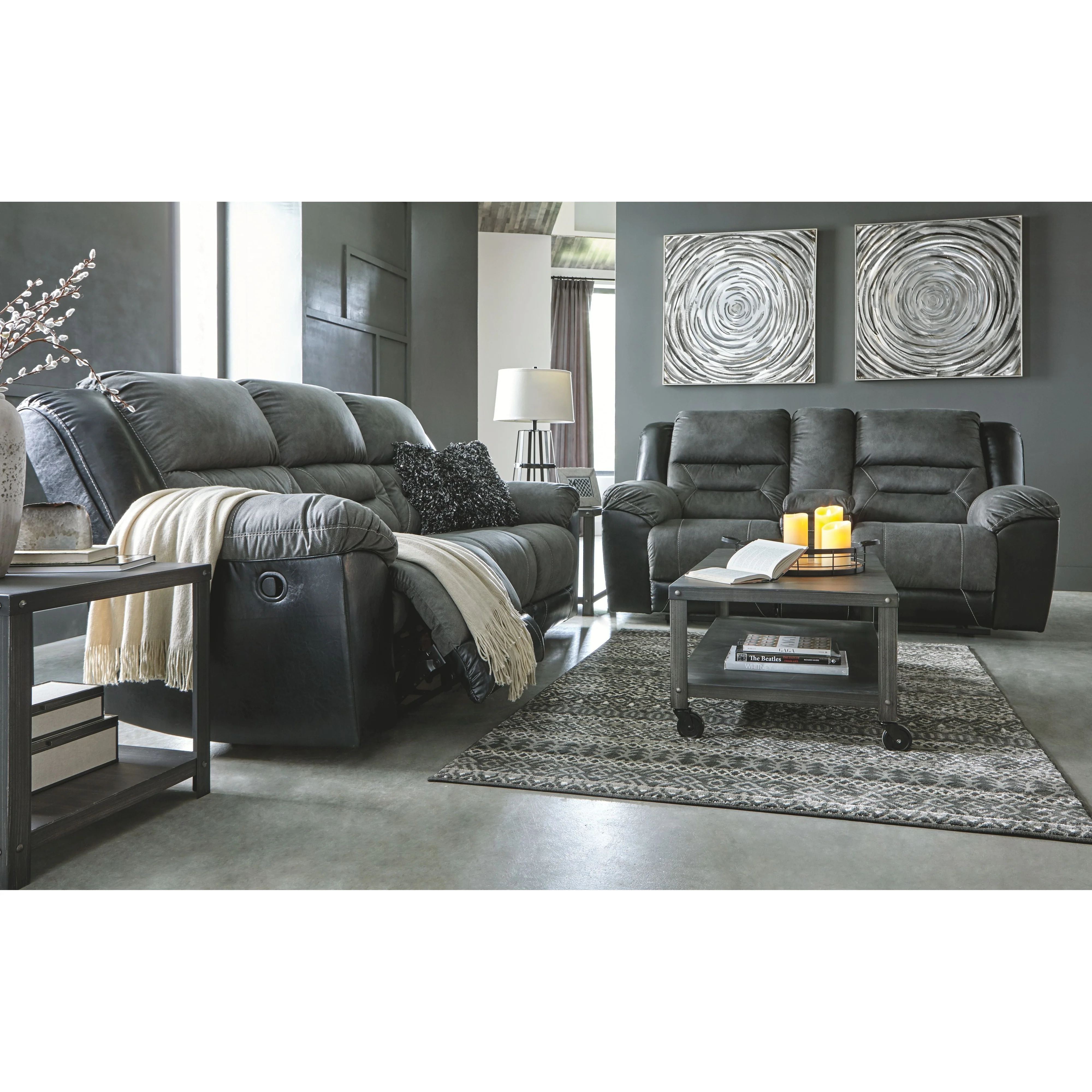 Earhart - Slate - Dbl Rec Loveseat W/console - Image 23