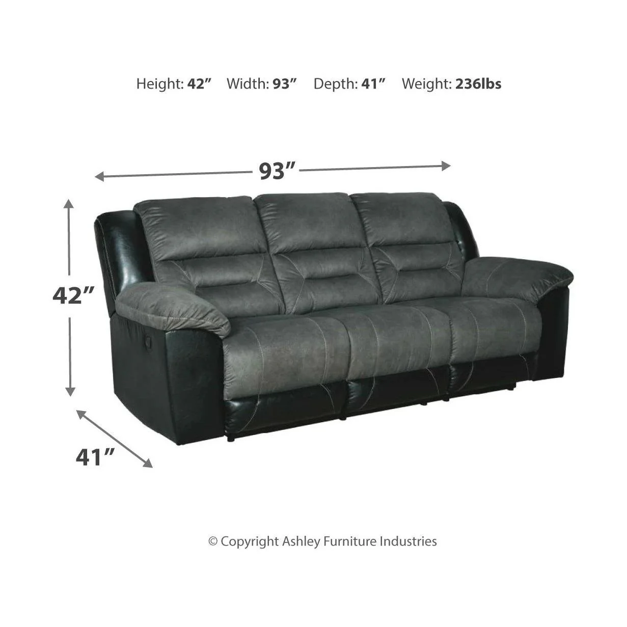 Earhart - Slate - Reclining Sofa - Image 28