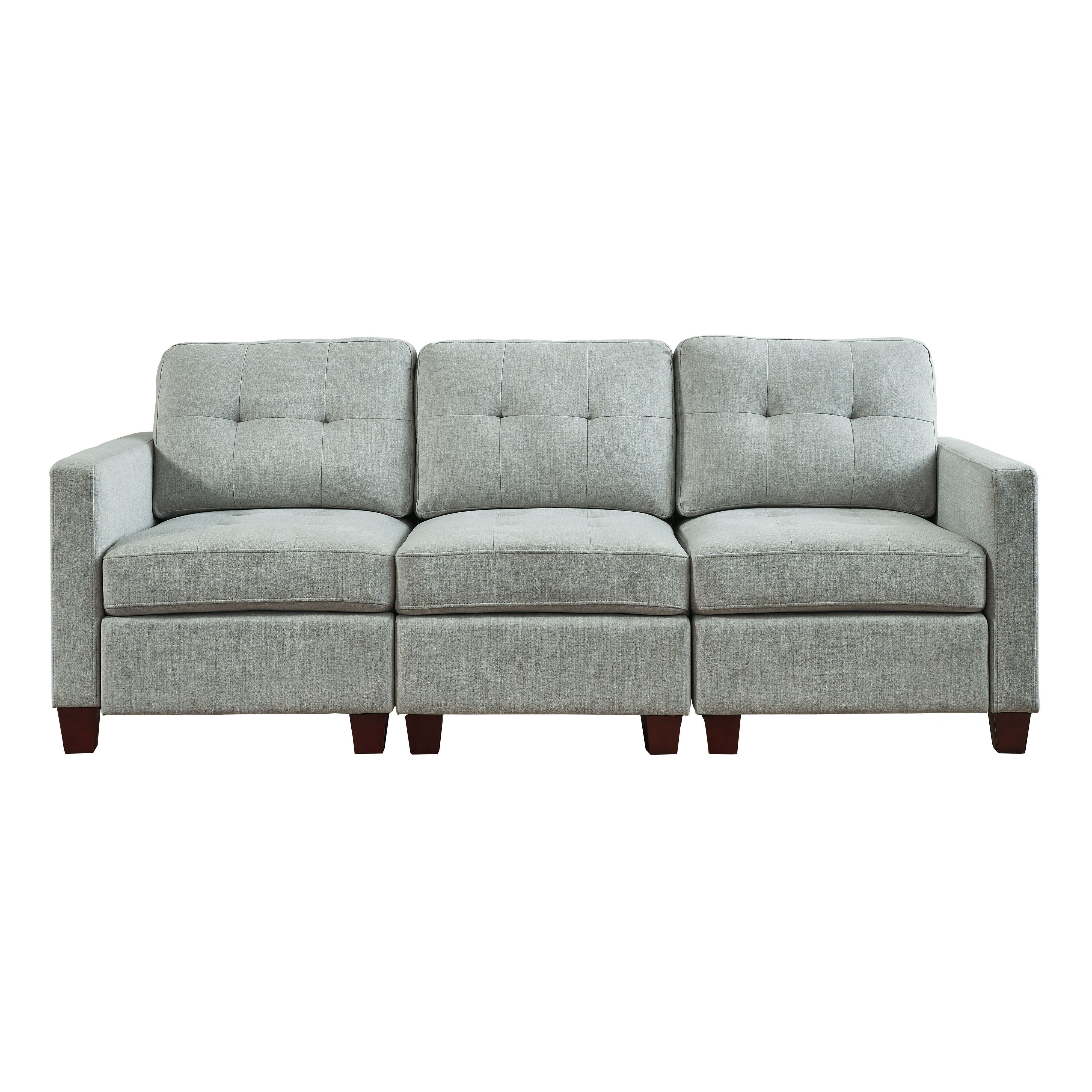 Edlie - Pewter - Left Arm Facing Chair 4 Pc Sectional - Image 2