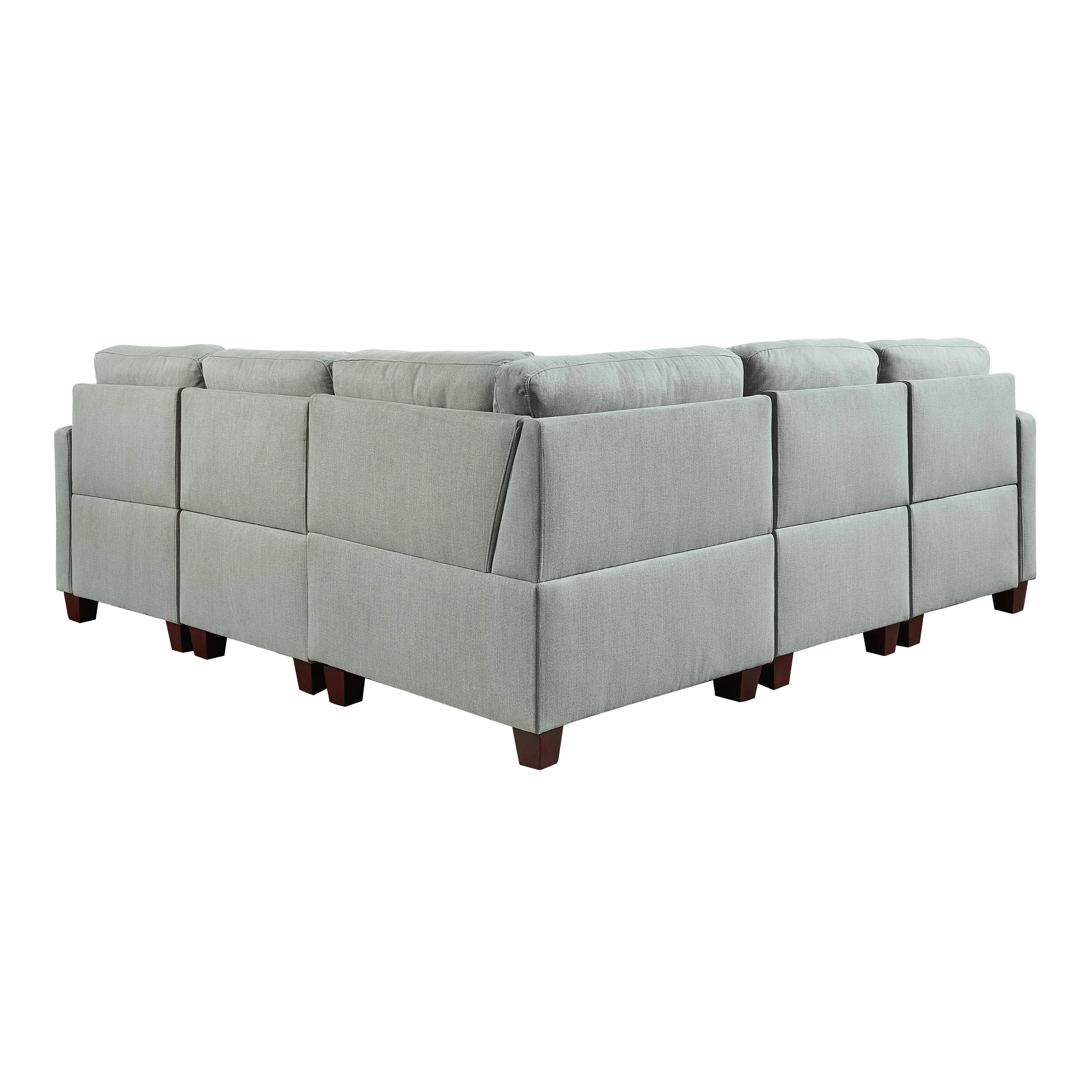 Edlie - Pewter - Left Arm Facing Chair 5 Pc Sectional - Image 3