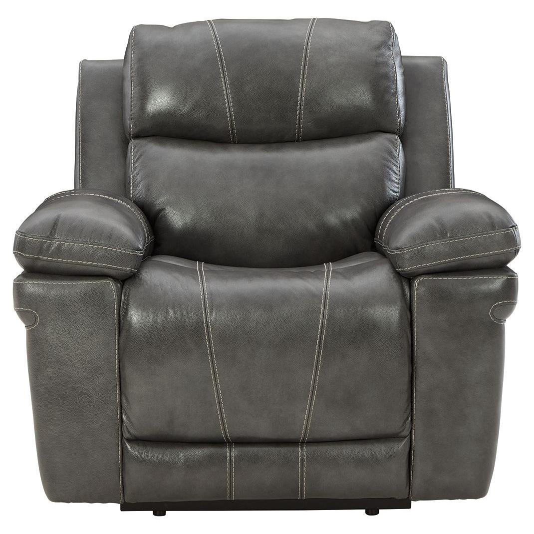 Ashley Edmar Power Recliner/Adjustible Headrest in Charcoal - Image 3