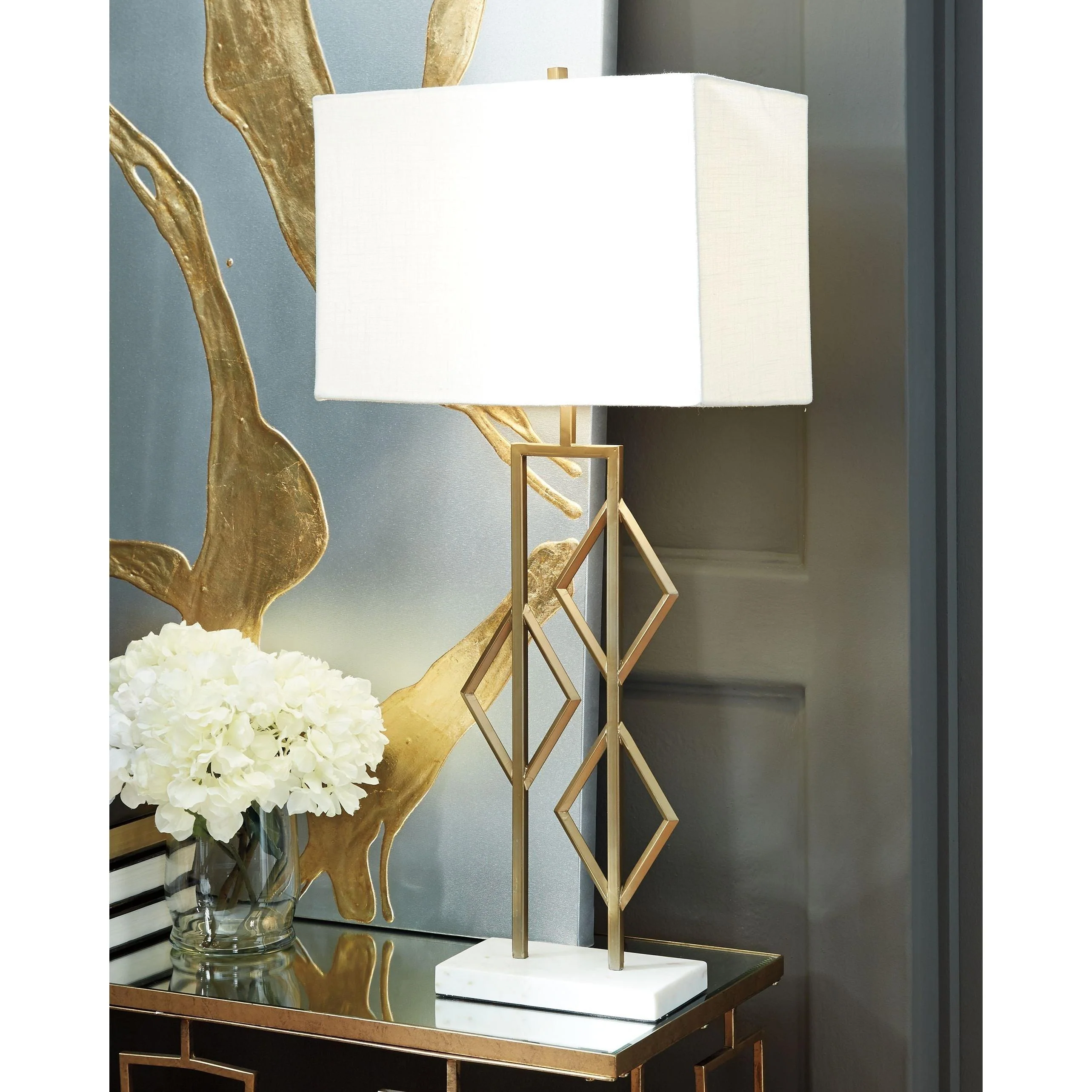 Edsel - Champagne/white - Metal Table Lamp (1/cn) - Image 5