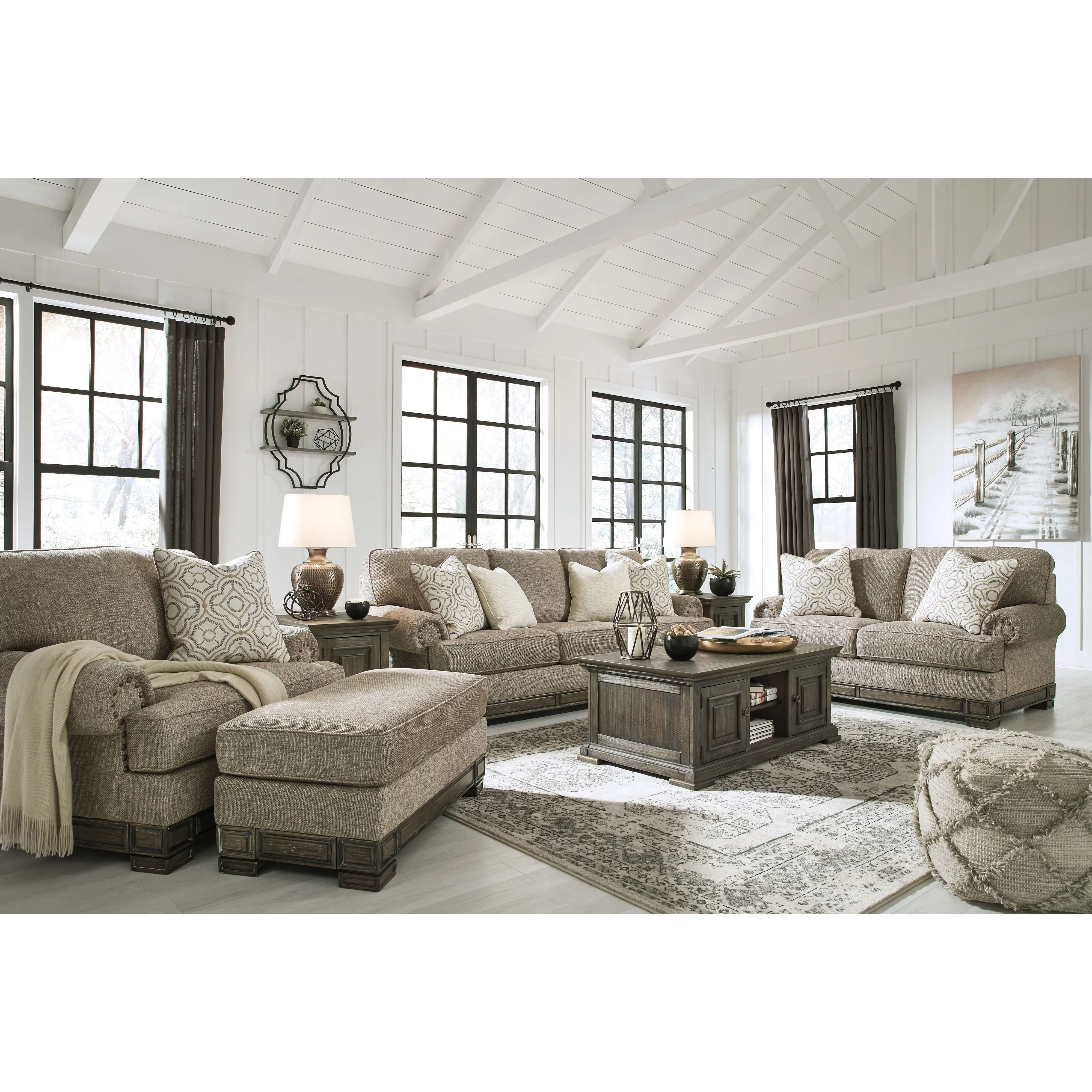 Einsgrove - Sandstone - 2 Pc. - Chair And A Half With Ottoman - Image 5