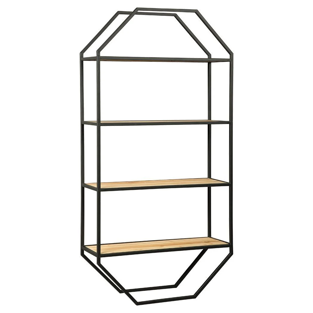 Elea - Black/natural - Wall Shelf