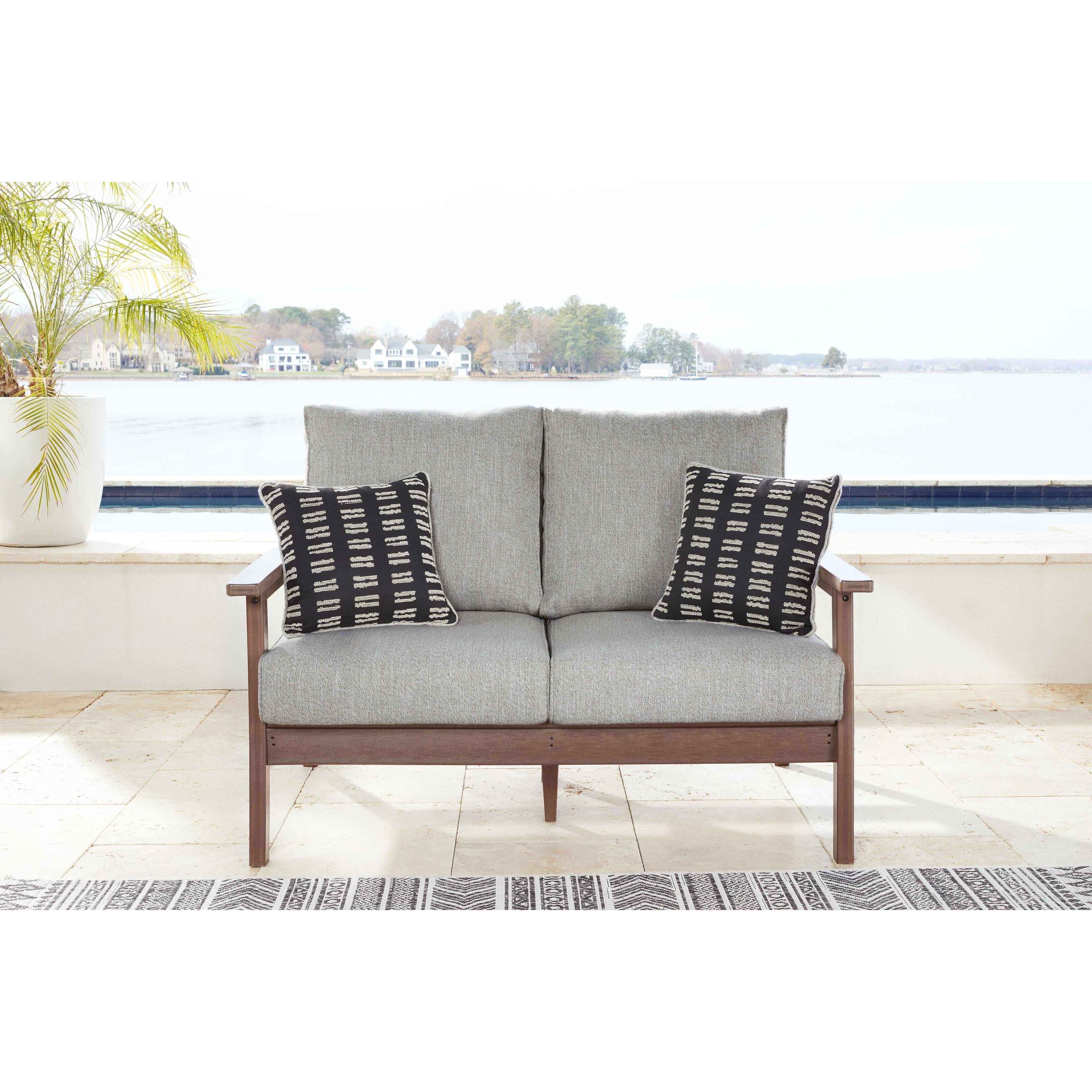 Emmeline - Brown/beige - Loveseat W/cushion - Image 2