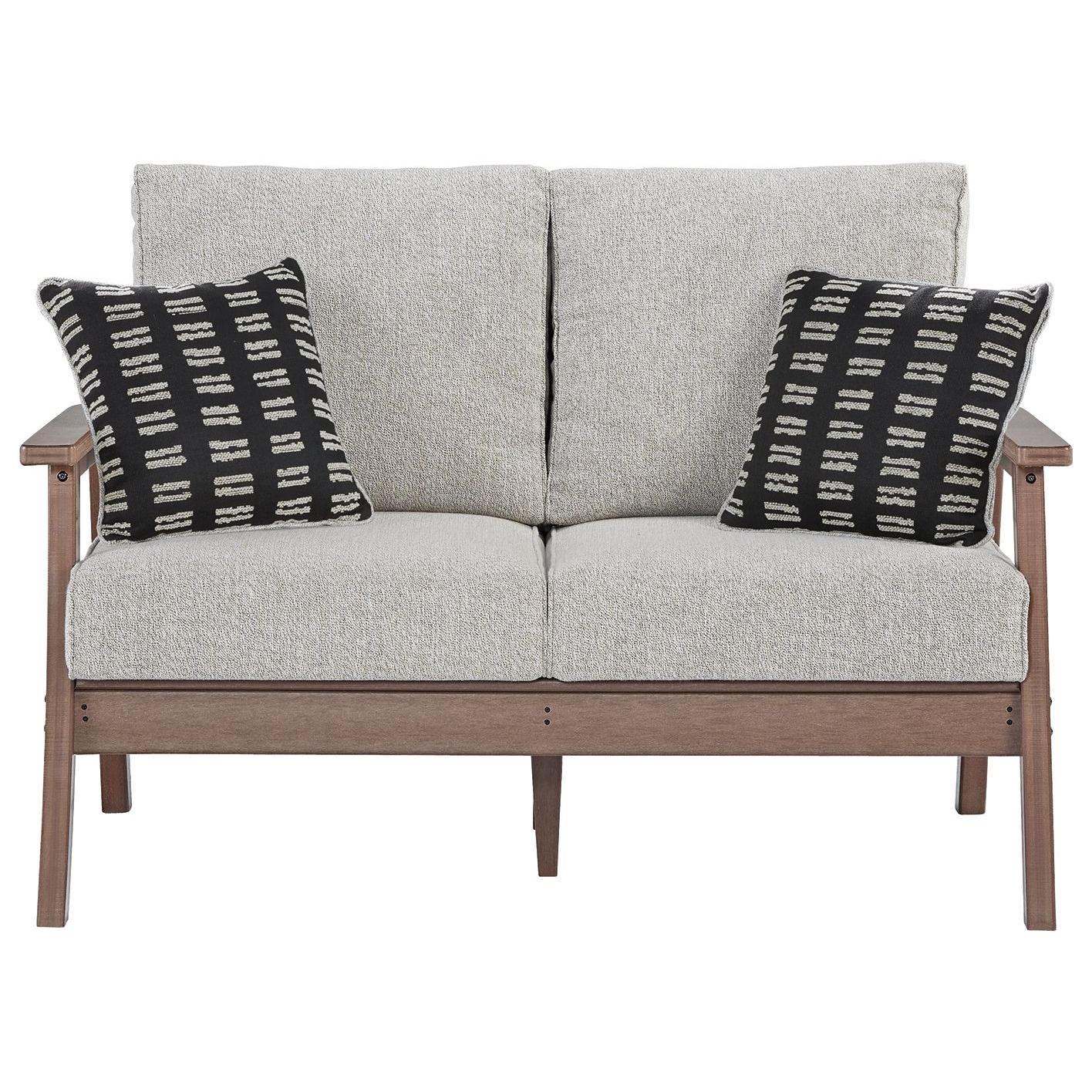 Emmeline - Brown/beige - Loveseat W/cushion - Image 3
