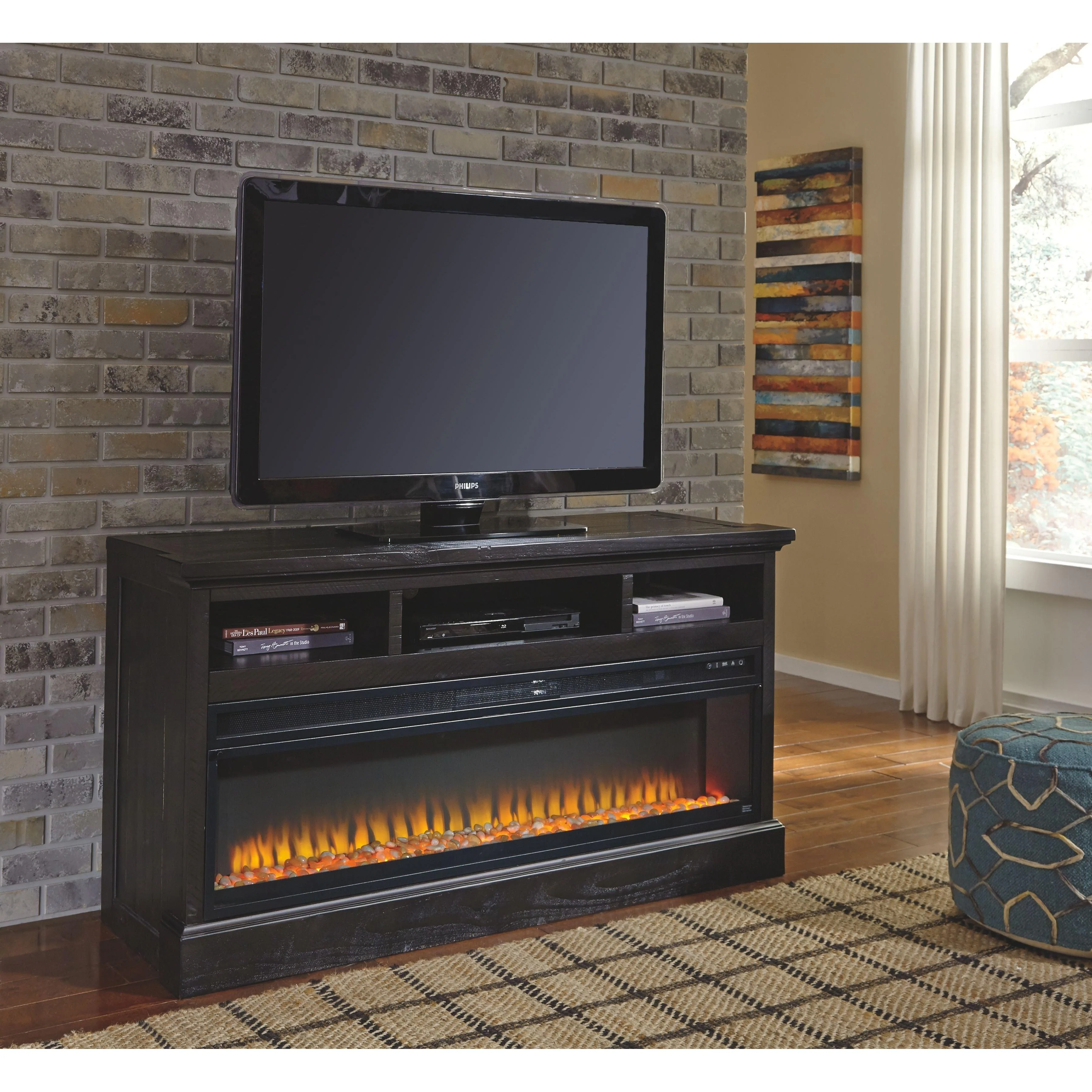 Ashley Entertainment Accessories Wide Fireplace Insert in Black - Image 4