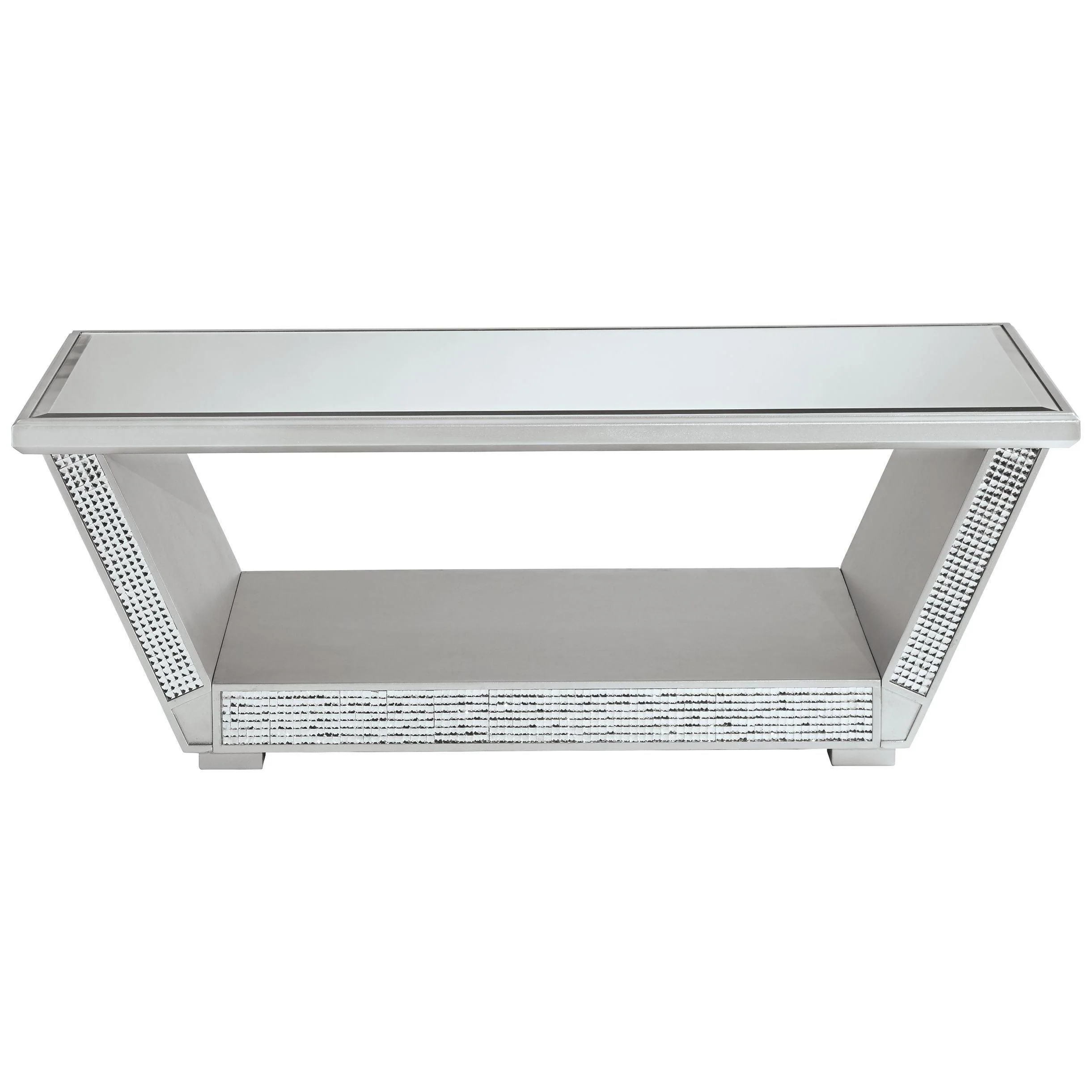 Fanmory - Silver Finish - Rectangular Cocktail Table - Image 3