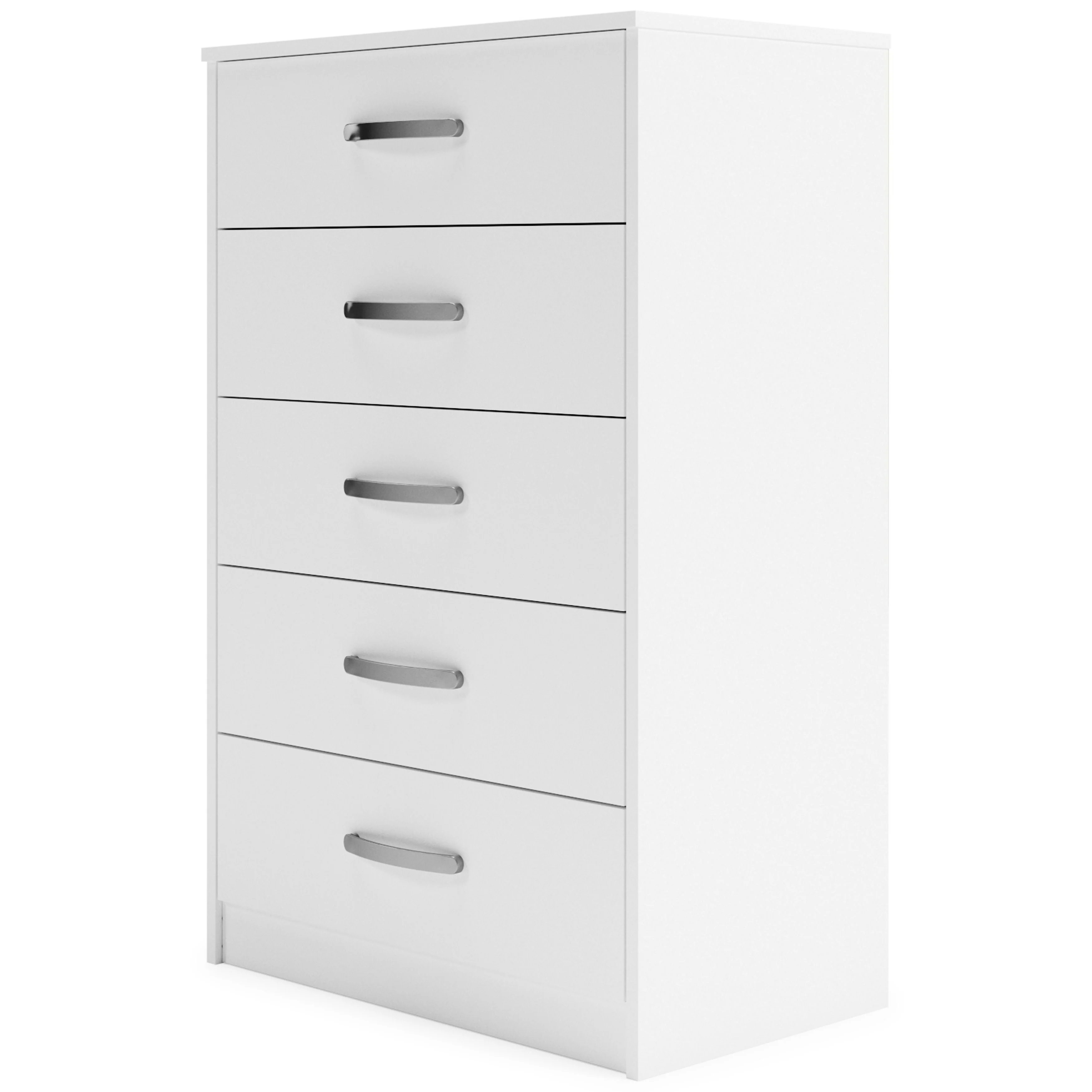 Flannia - White - Five Drawer Chest - Image 5