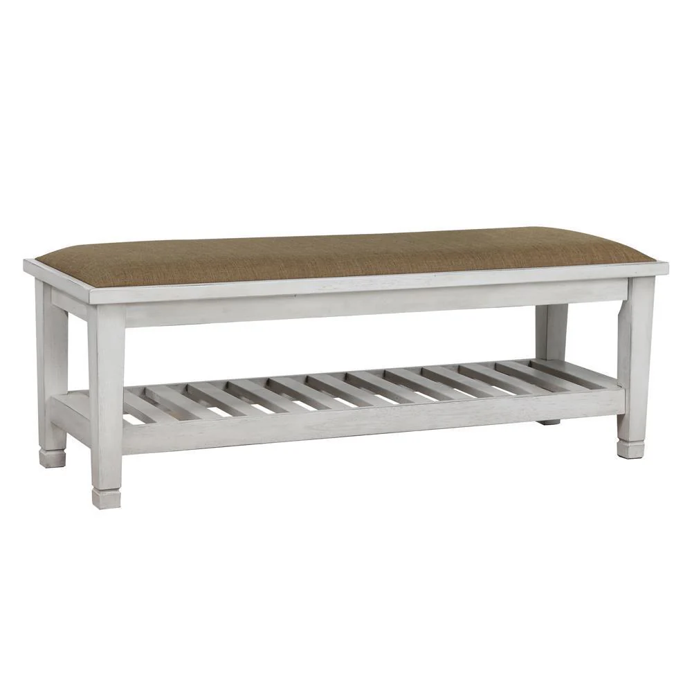 Franco - Bench - White And Light Brown - Image 2