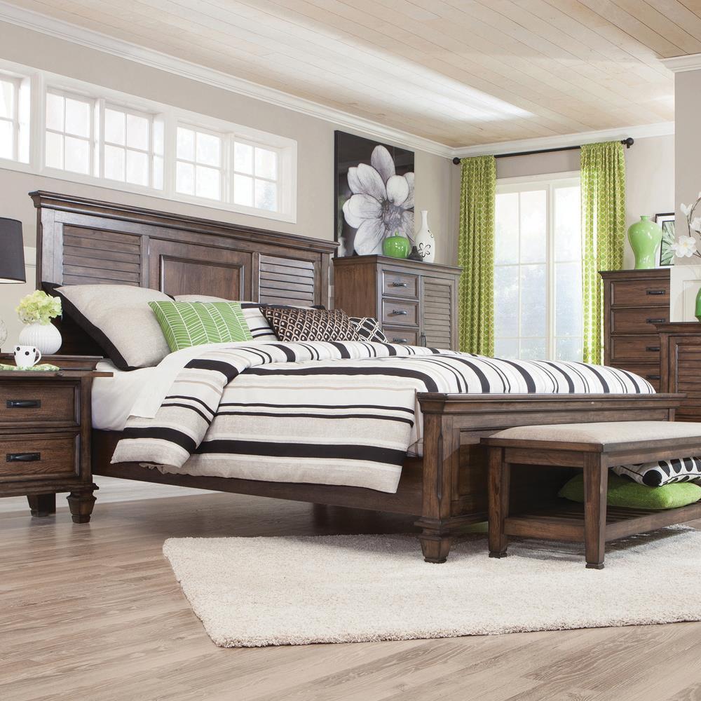Franco - Eastern King Bed - Wood - Brown