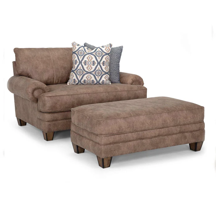 Franklin Sicily Chair and a Half & Ottoman in Chief Hazelnut