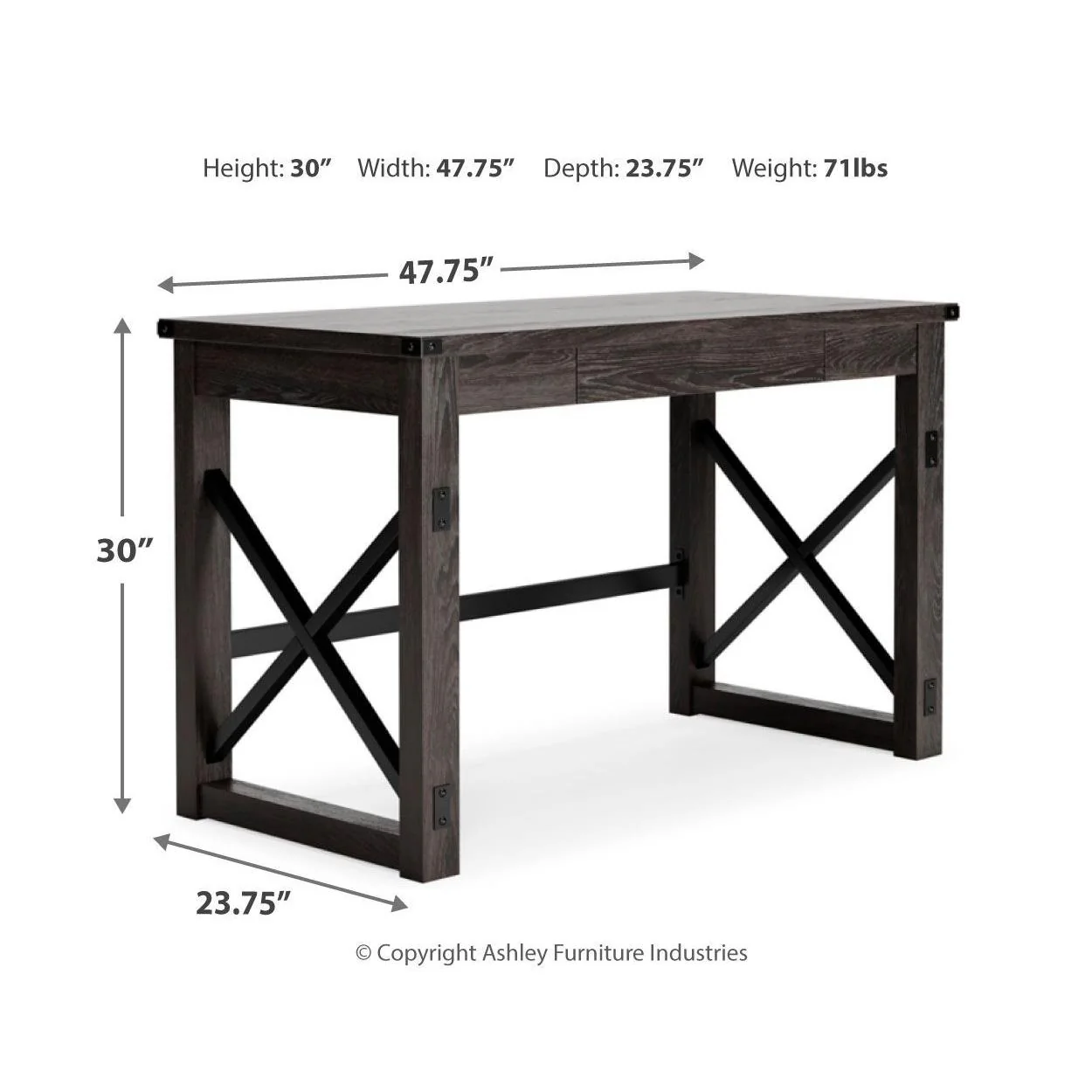 Freedan - Grayish Brown - Home Office Desk - Image 22