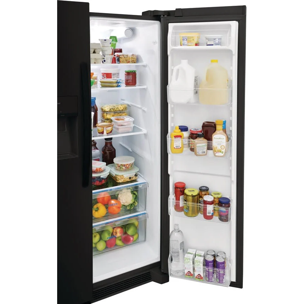 Frigidaire 25.5 Cu Ft Side by Side Refrigerator in Black - Image 4