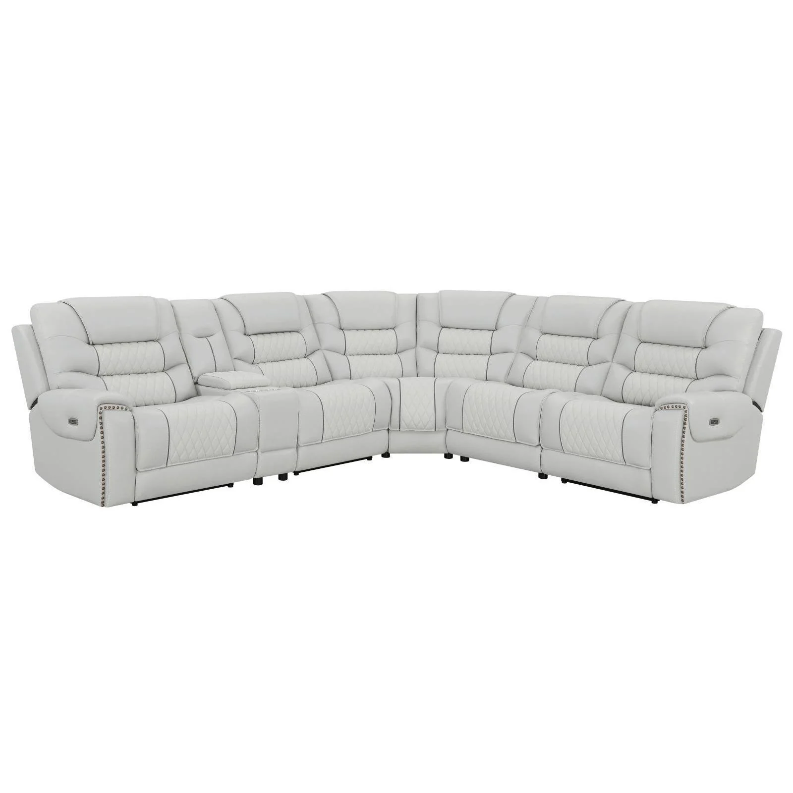 Garnet - Power Reclining Sectional - Pearl Silver - Image 3