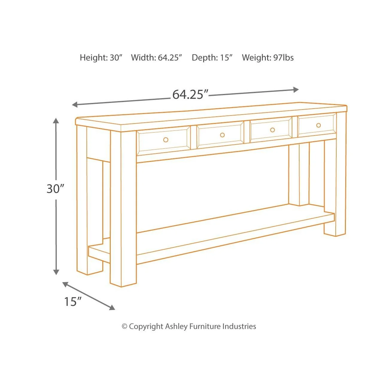 Gavelston - Black - Sofa Table - Image 4