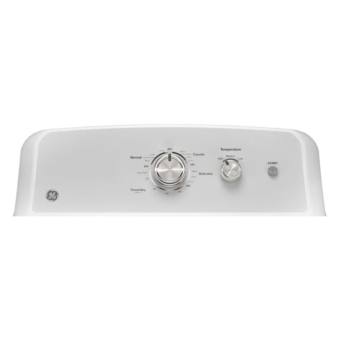 GE® 7.2 cu. ft. Capacity Electric Dryer w/Up To 120 ft. Venting & Reversible Door in White w/Silver Matte Backsplash - Image 3