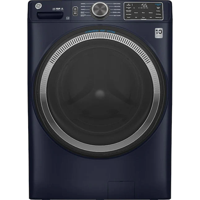 GE 4.8 cu. ft. Capacity Smart Front Load Washer w/Ultra Fresh Vent System w/Odor Block and Sanitize w/Oxi in Sapphire Blue