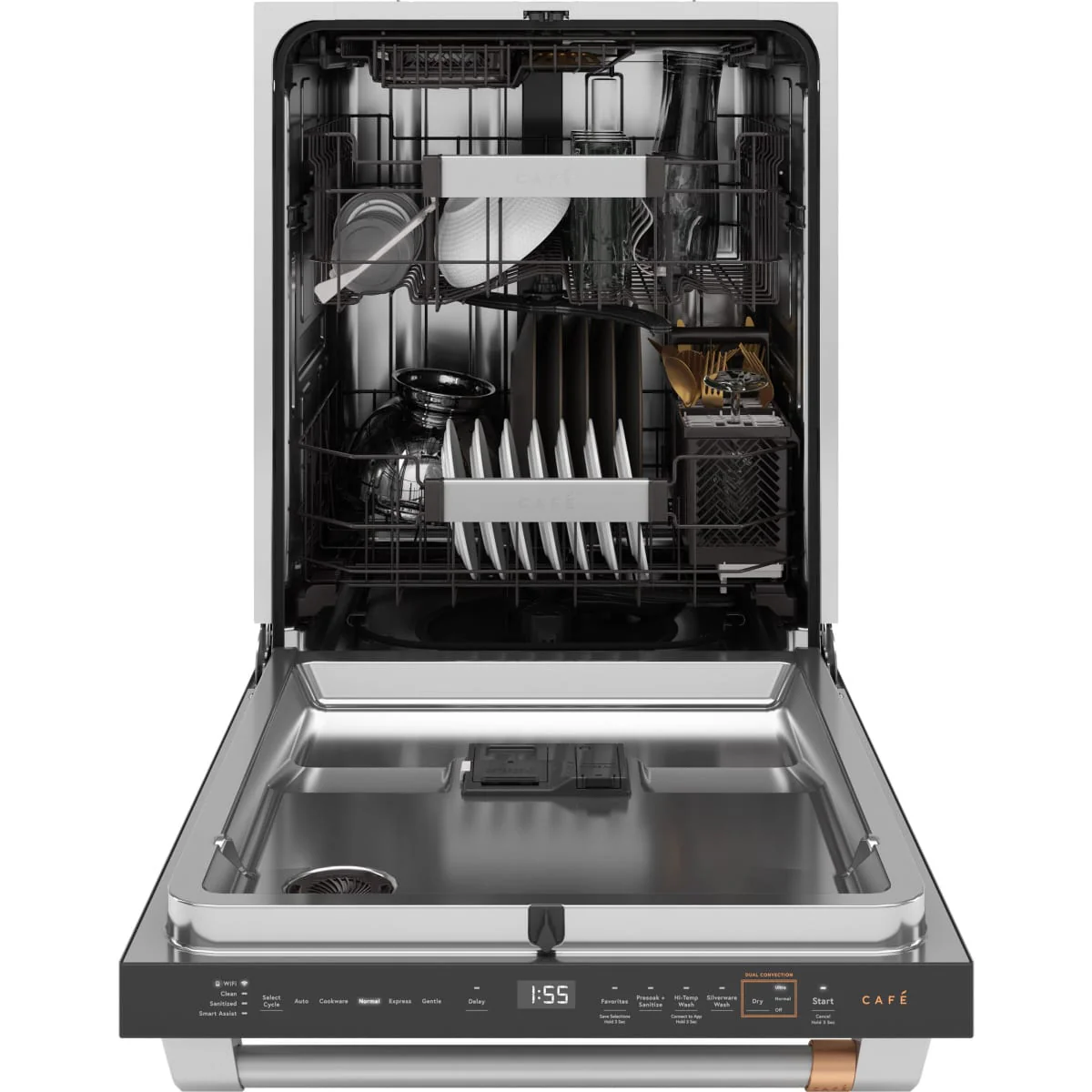 GE Café™ CustomFit ENERGY STAR Stainless Interior Smart Dishwasher w/Ultra Wash Top Rack and Dual Convection Ultra Dry, 44 dBA in Stainless Steel - Image 3