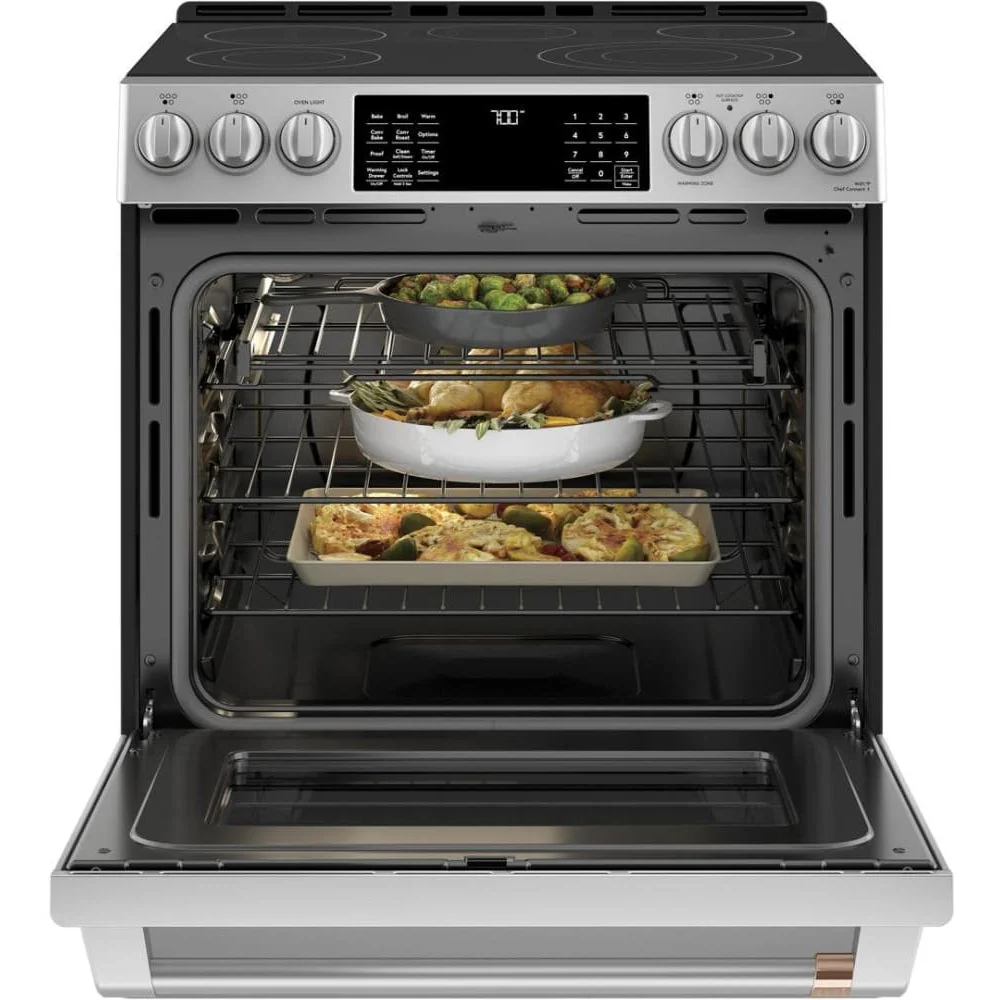 GE Cafe 30" Slide In Electric Range in Stainless - Image 3
