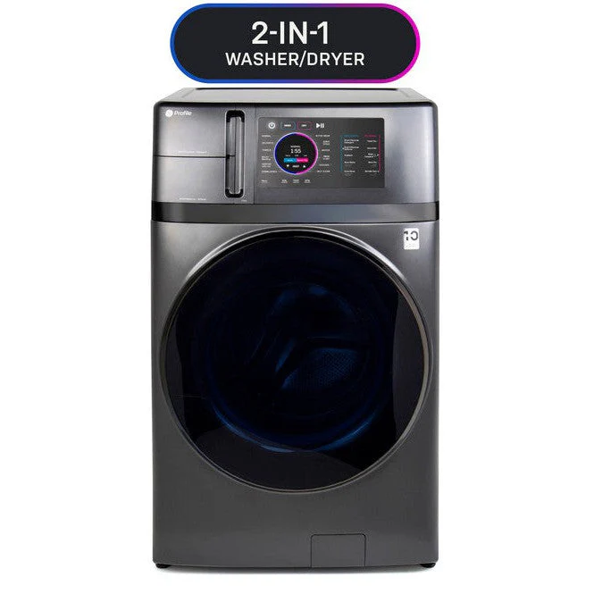 GE Profile- UltraFast 4.8 cu ft All-in-one Washer/Dryer Combo w/Ventless Heat Pump Technology in Carbon Graphite
