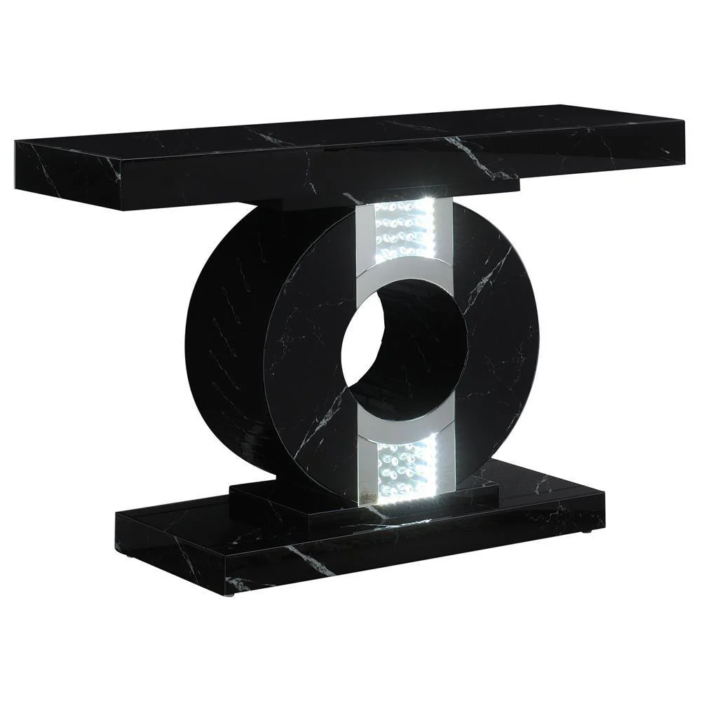 Geometric - Console Table With Led Lighting - Black