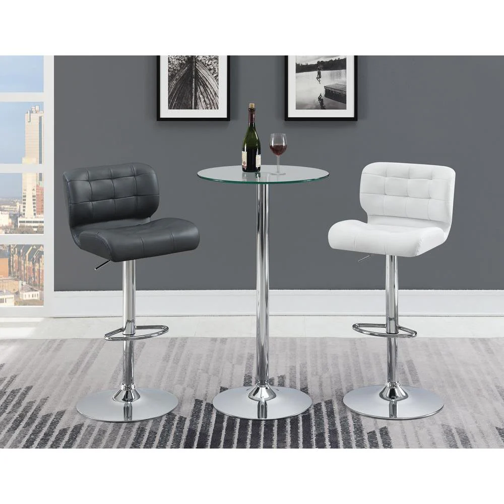 Glass Top Round Bar Table - Pearl Silver - Image 11
