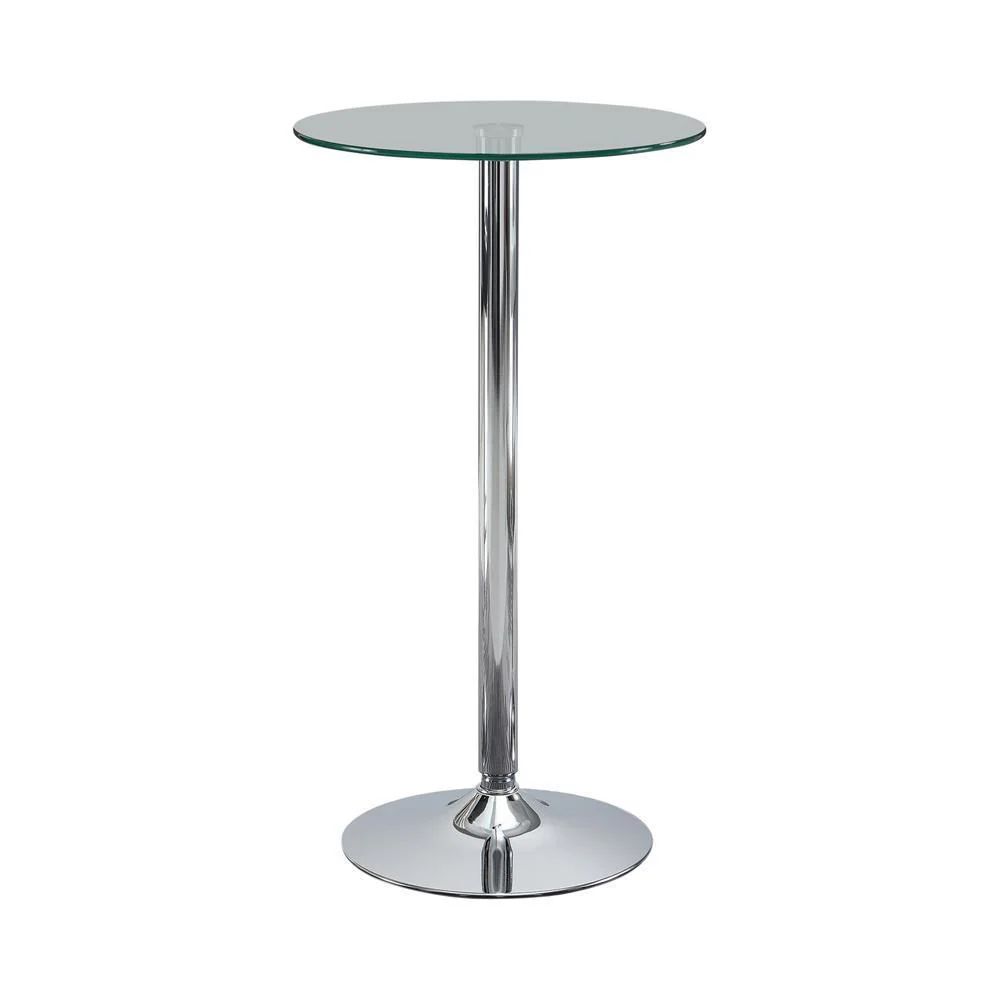 Glass Top Round Bar Table - Pearl Silver - Image 6