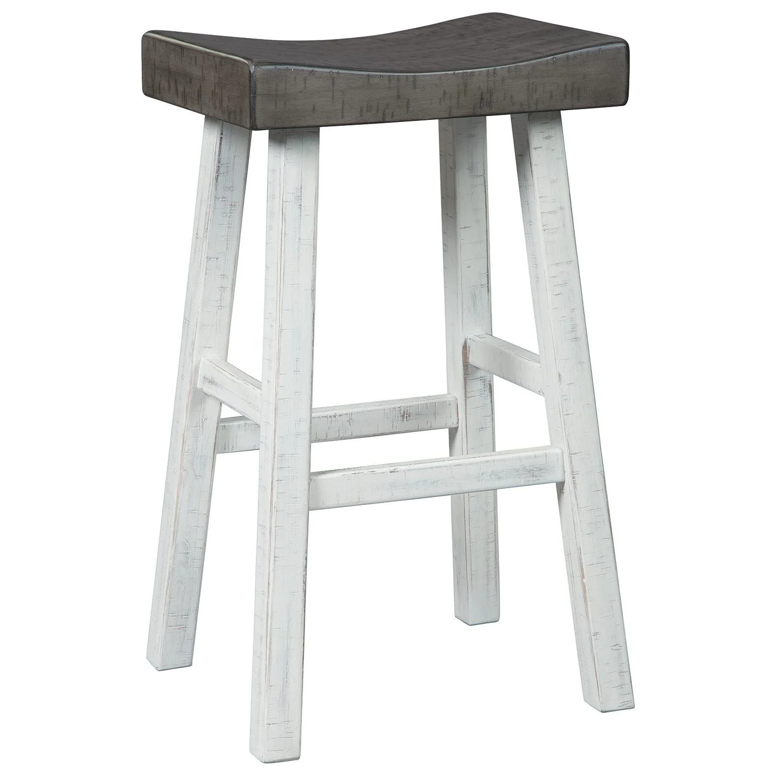 Glosco - Brown Gray/antique White - Pub Height Bar Stool (set Of 2)