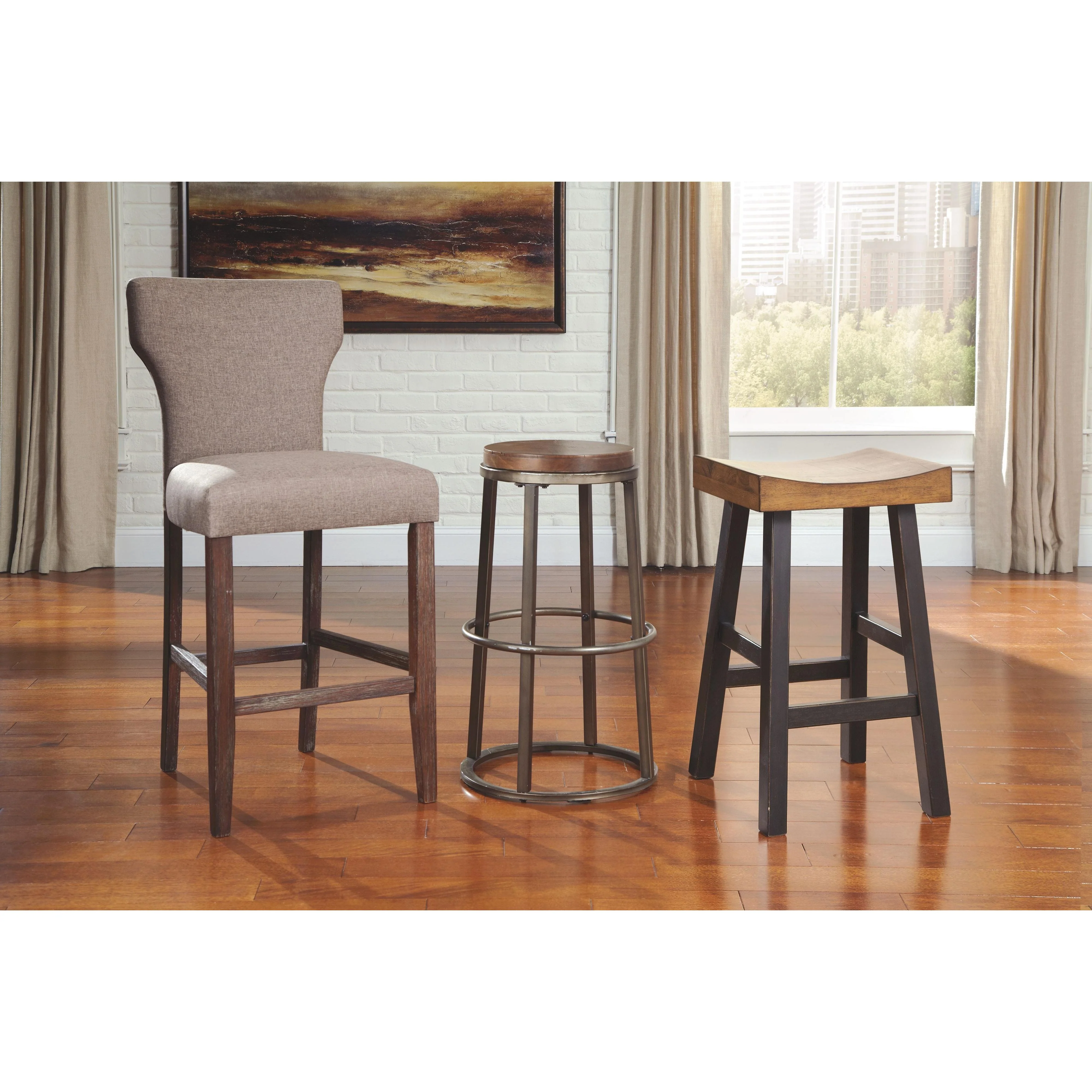 Glosco - Medium Brown/dark Brown - Tall Stool - Image 7