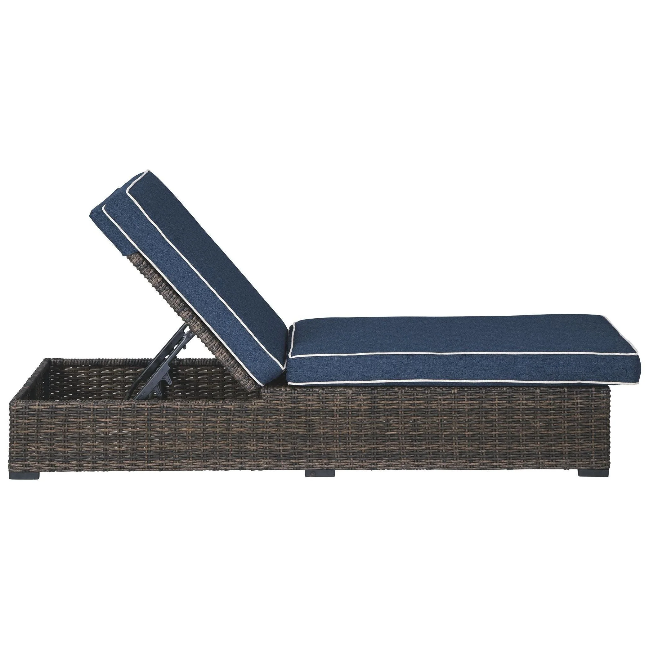 Grasson - Brown/blue - Chaise Lounge With Cushion - Image 8