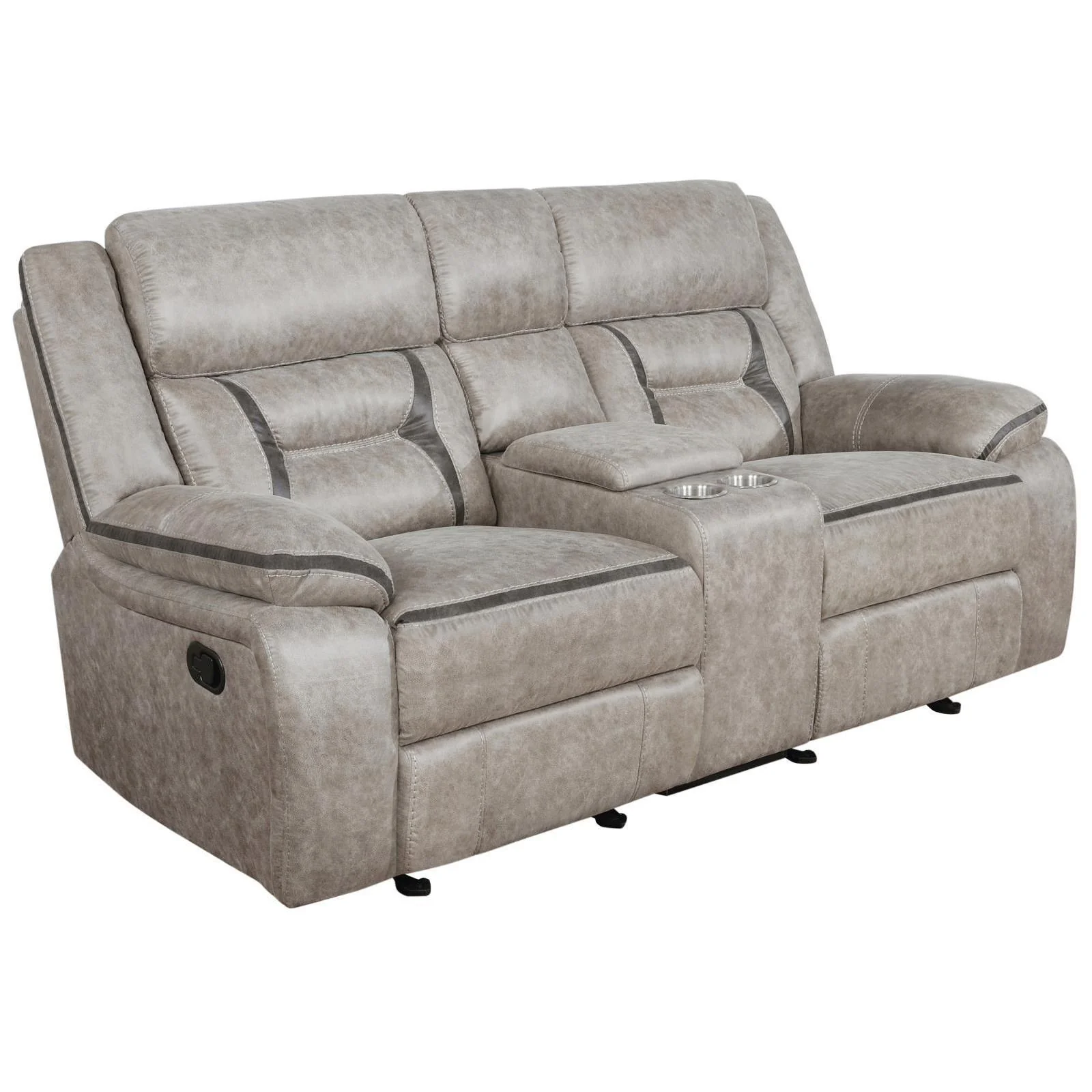 Greer - Glider Loveseat W/ Console - Taupe - Image 3