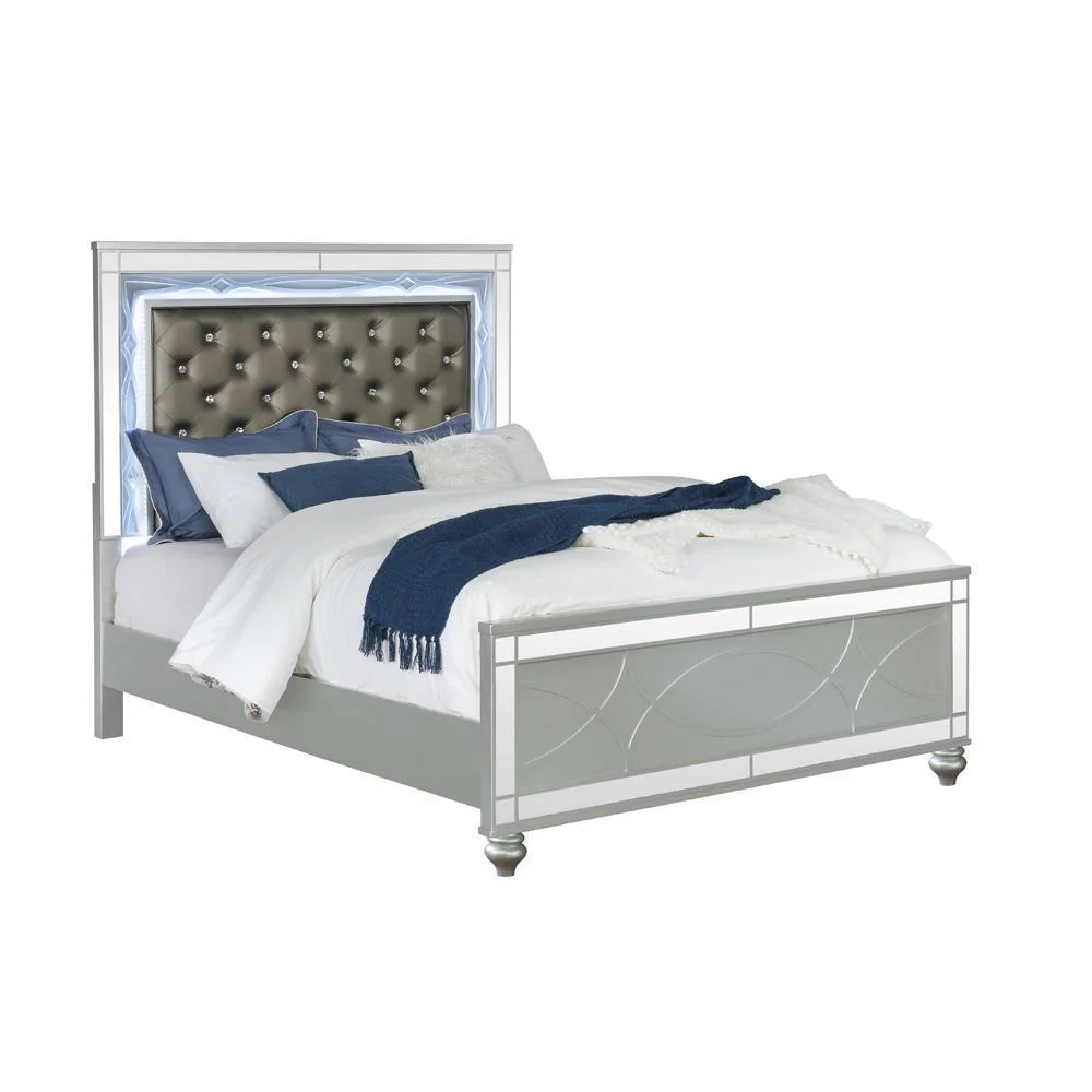 Gunnison - Eastern King Bed - Pearl Silver And Gray - Image 2