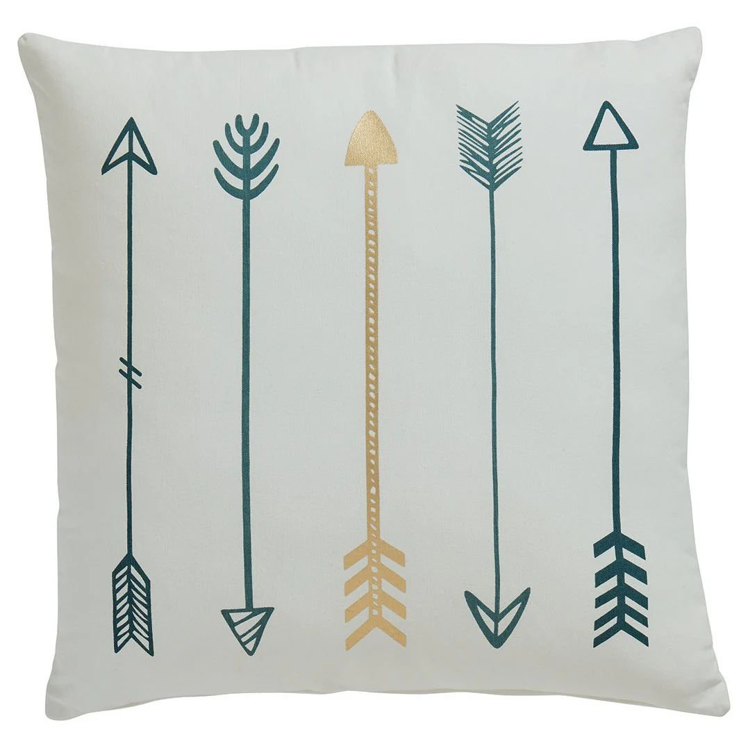Gyldan - White/teal/gold - Pillow (4/cs)