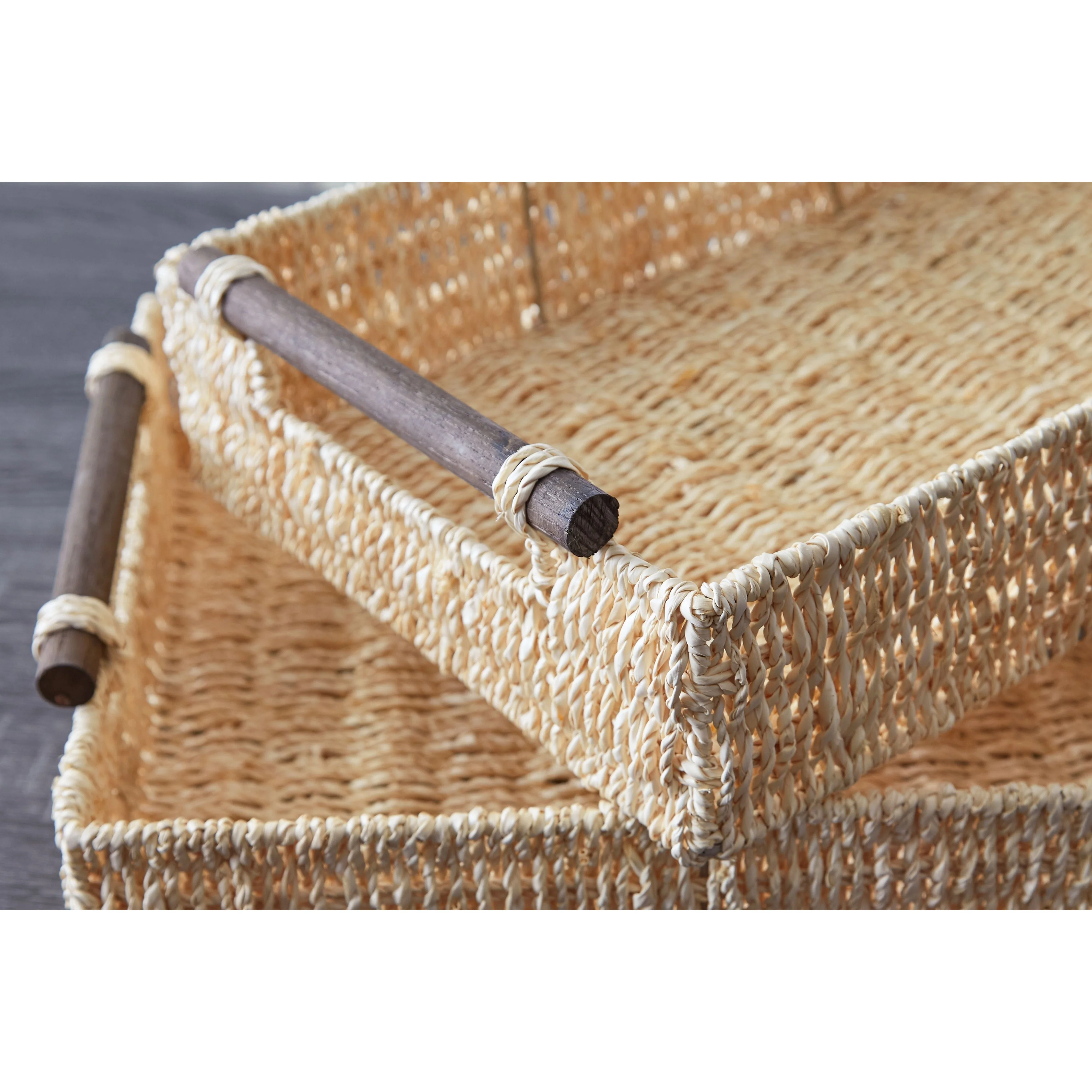 Halima - Tan - Tray Set (2/cn) - Palm Leaf - Image 4