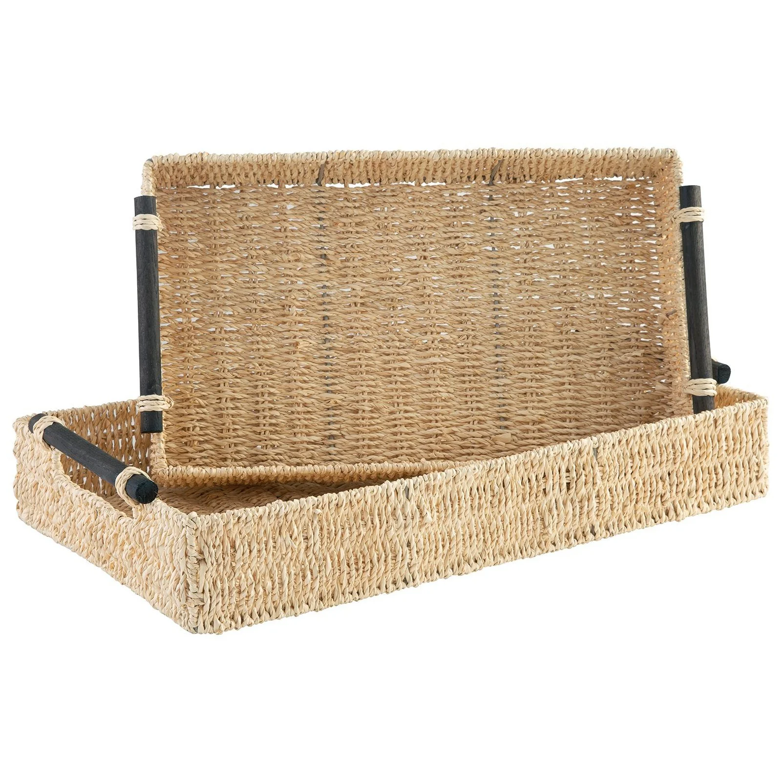 Halima - Tan - Tray Set (2/cn) - Palm Leaf - Image 8