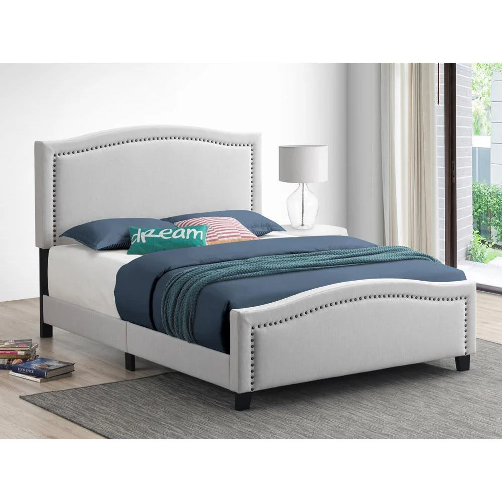 Hamden - Upholstered Bed - Full Bed - Light Gray