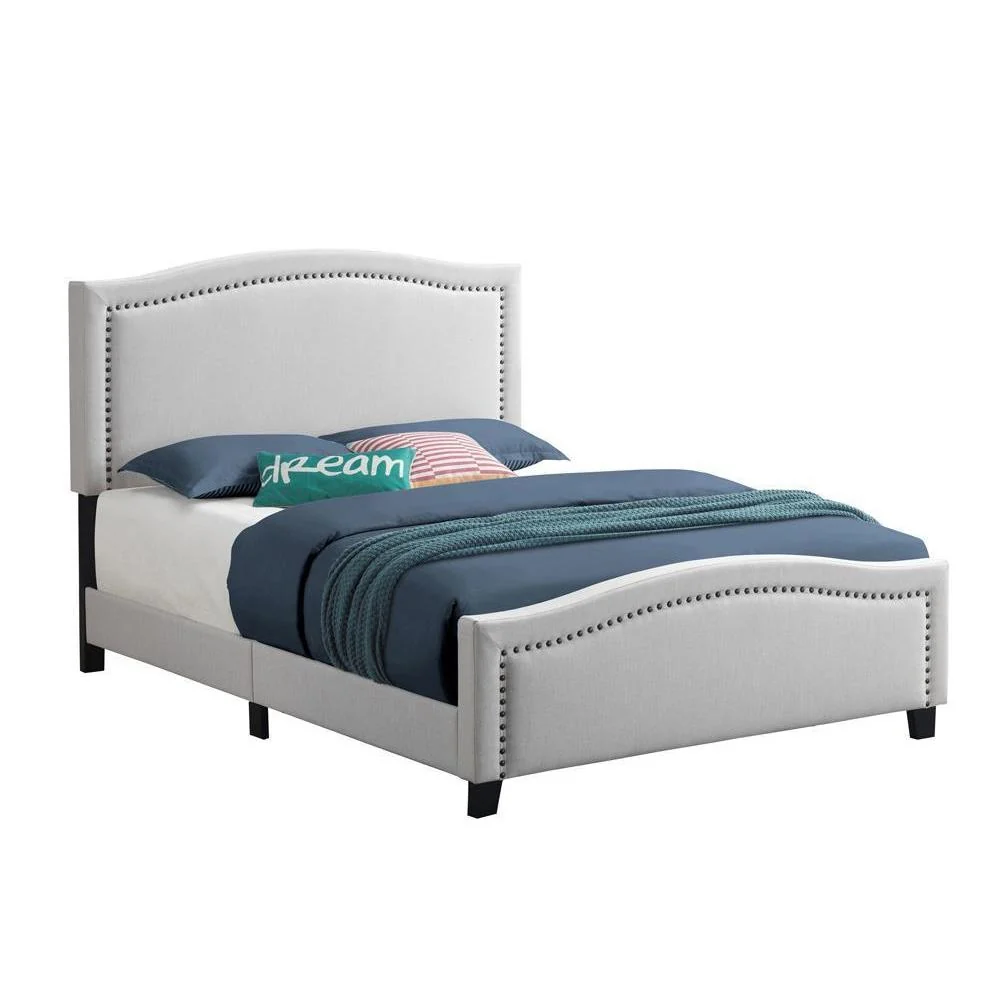 Hamden - Upholstered Bed - Full Bed - Light Gray - Image 2