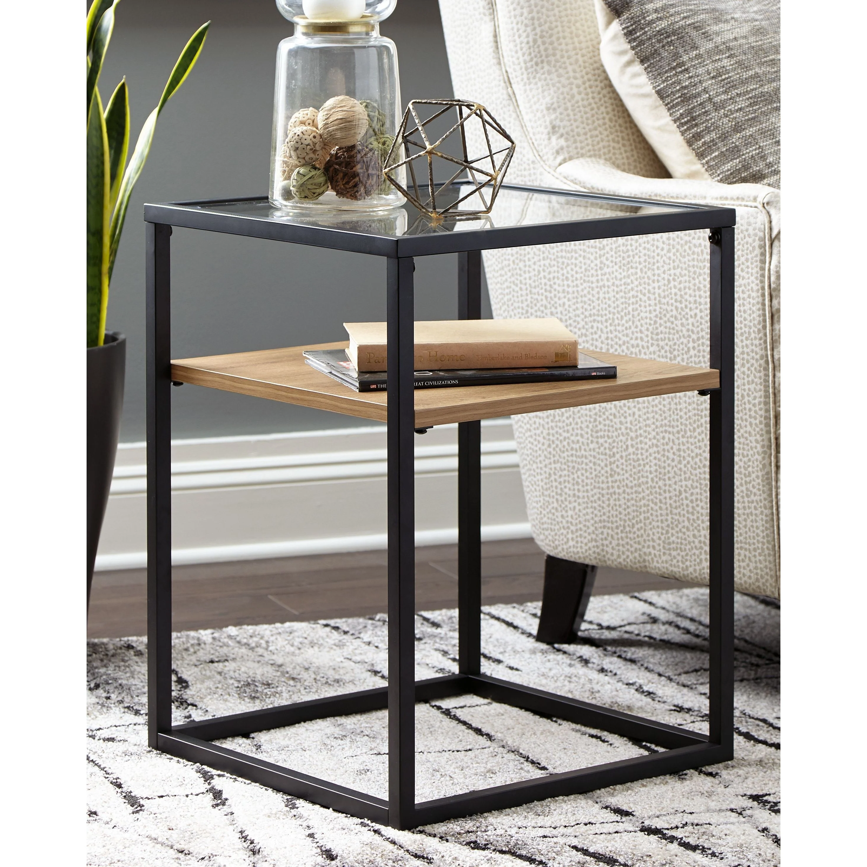 Harrelburg - Light Brown/black - Accent Table - Image 2