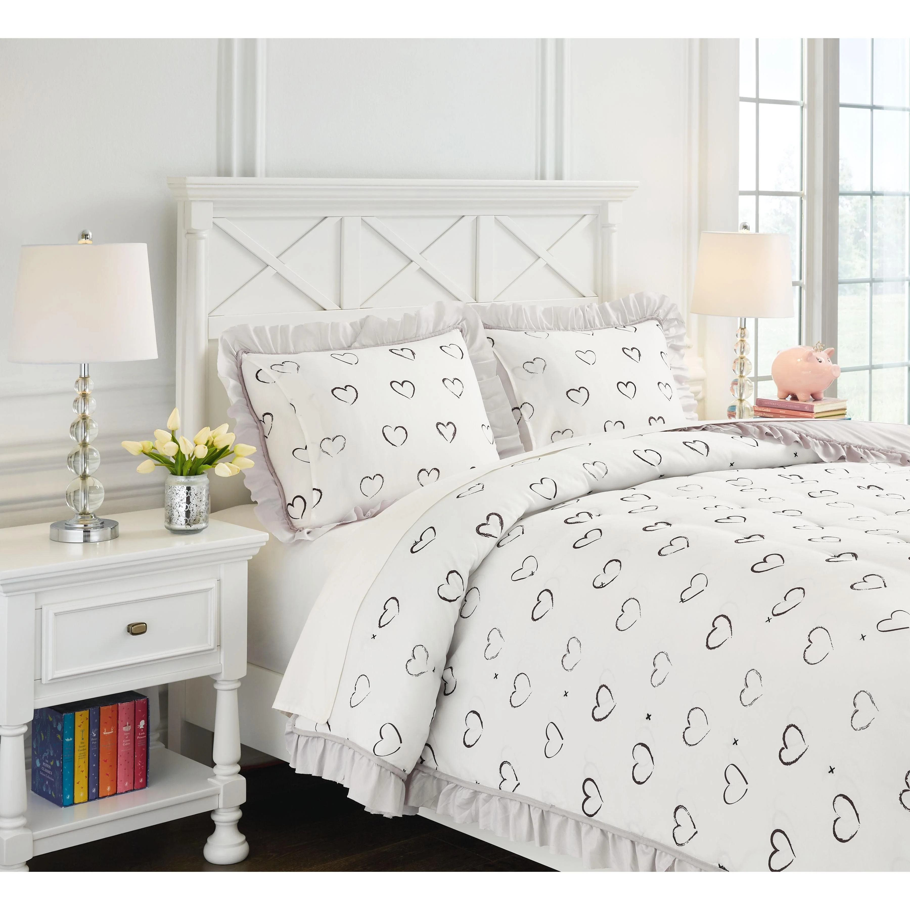 Hartlen - Gray/white - Full Comforter Set - Image 12